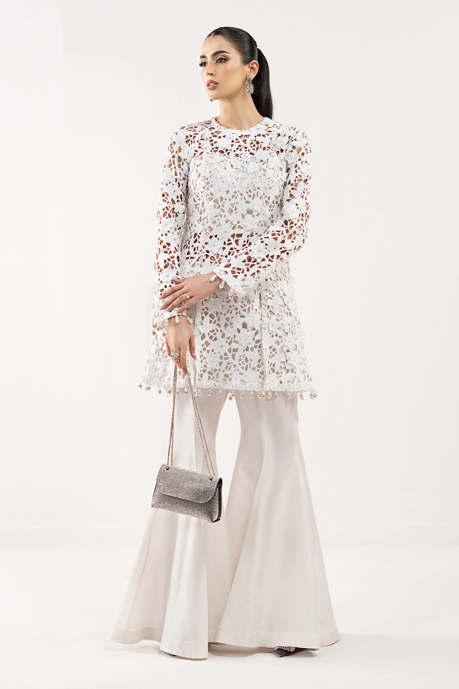 Embroidered Lace Fabric (1Pc)
