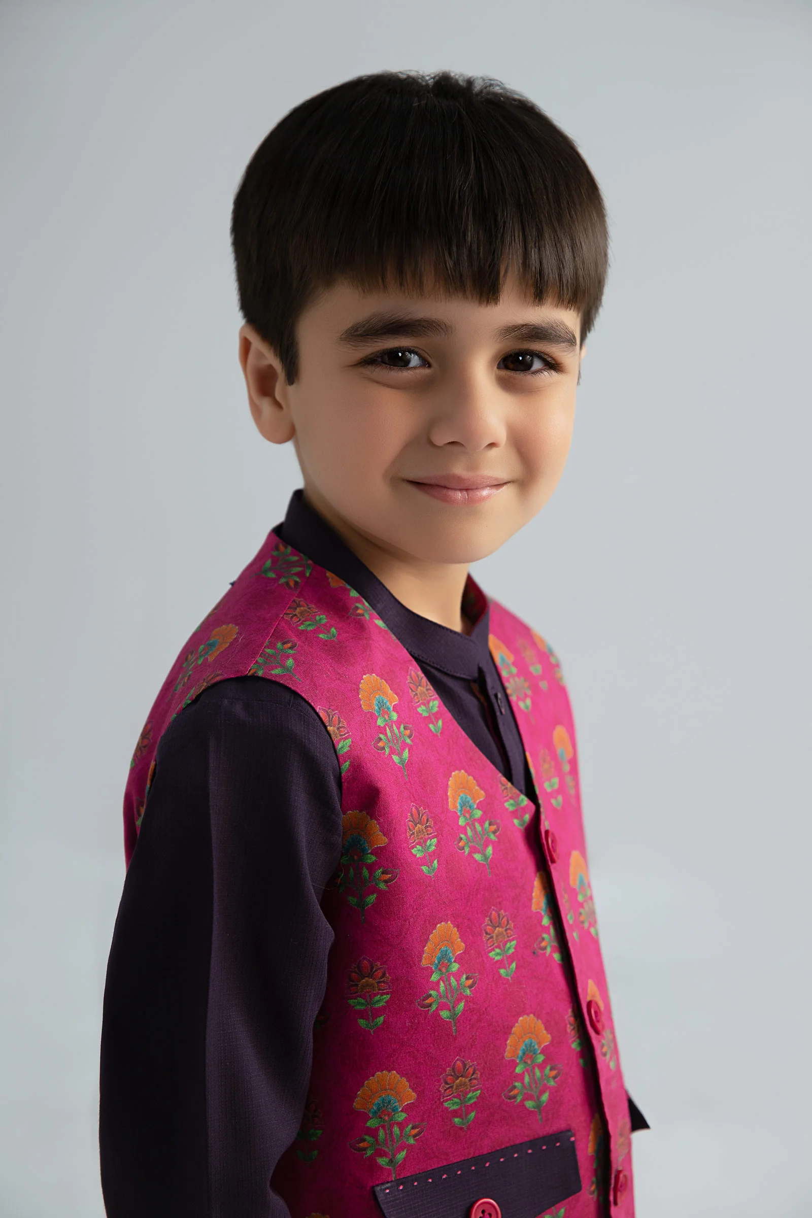 3 Piece Printed Blended Suit - Image 2