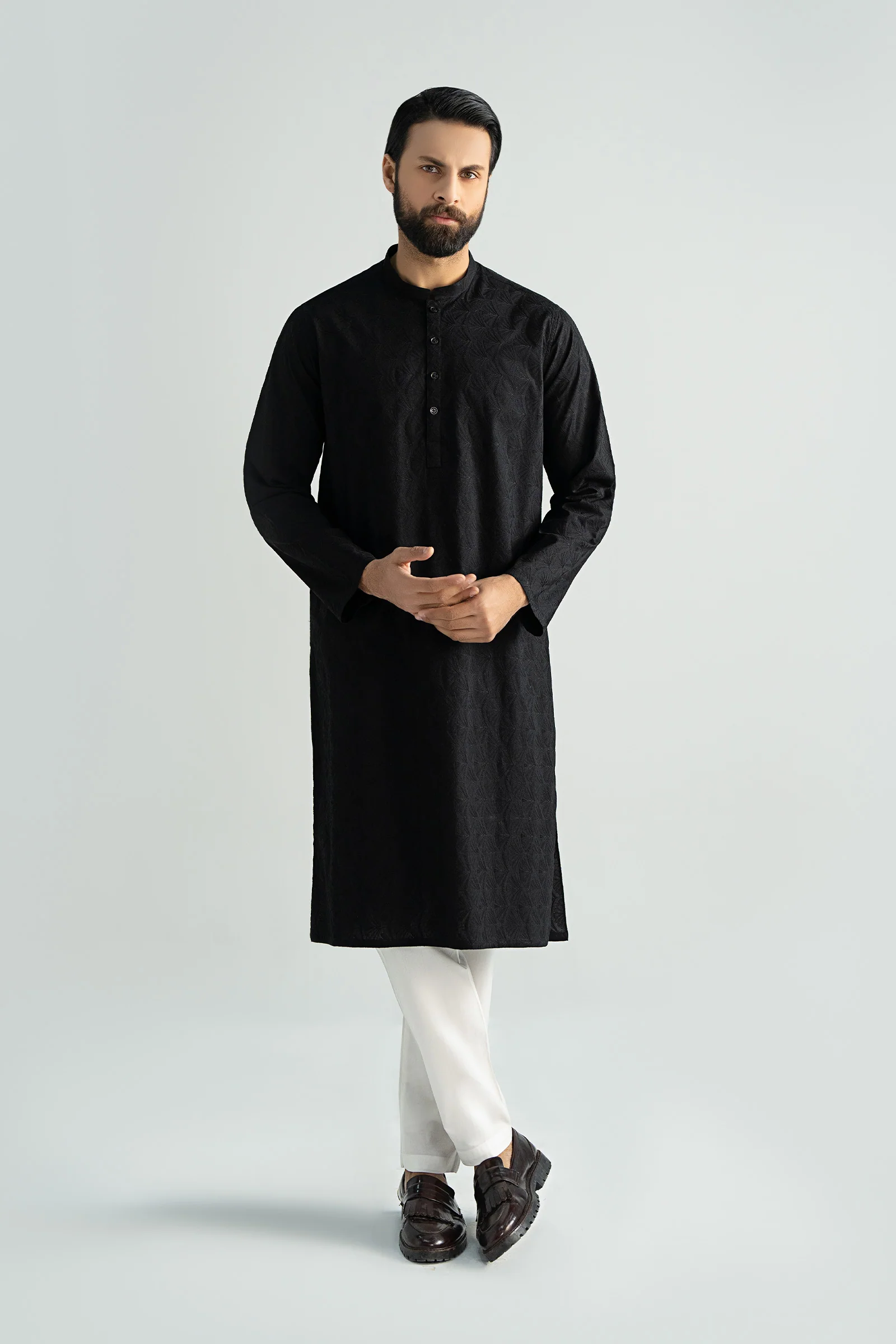 Embroidered Cotton Kurta - Image 3