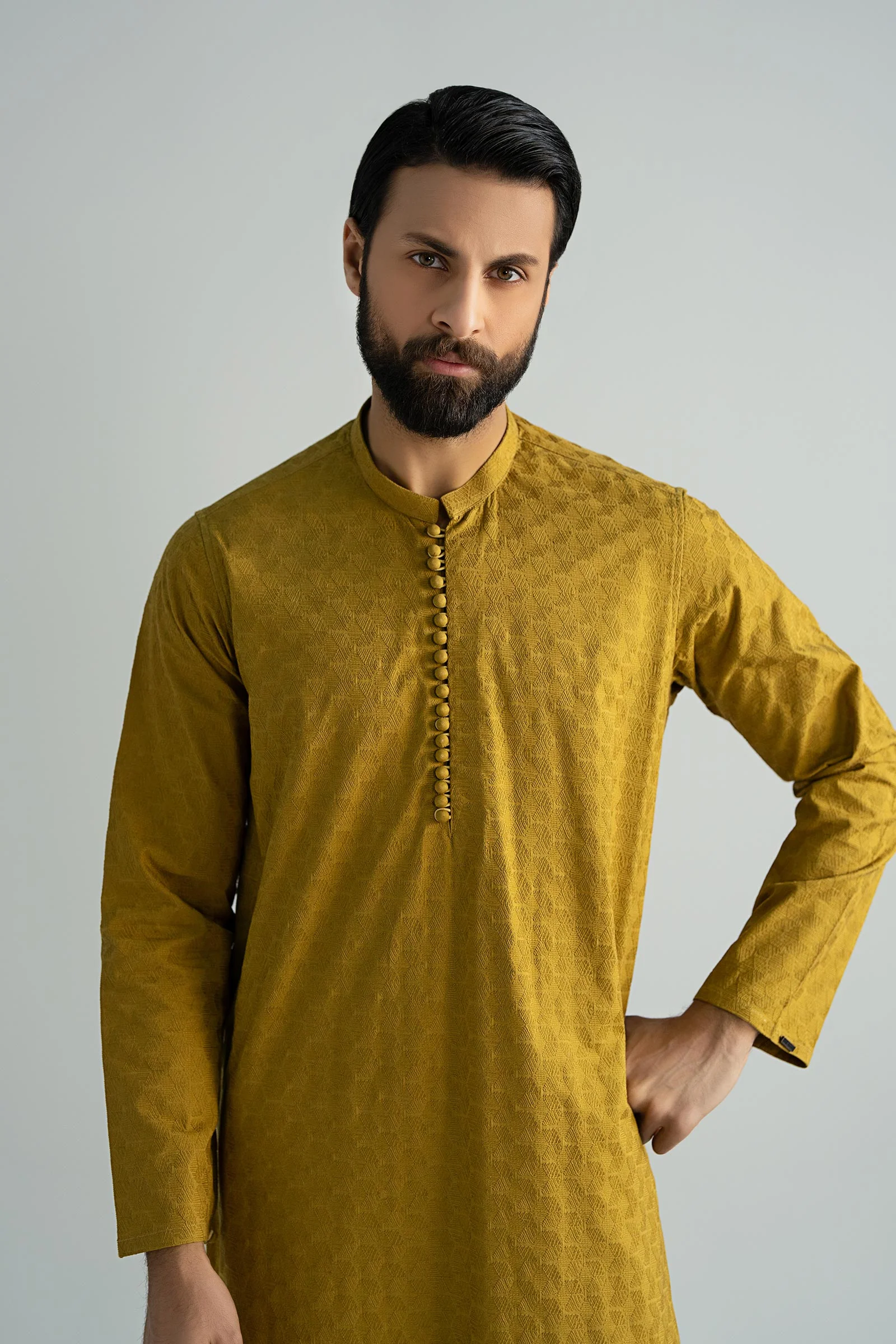 Embroidered Cotton Kurta - Image 2