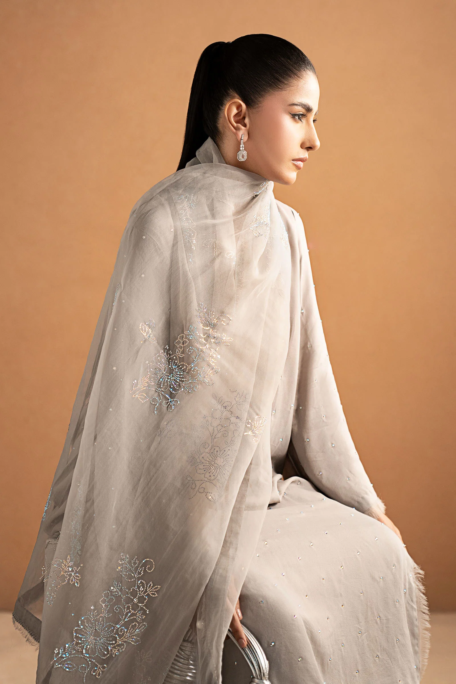 3 Piece Embellished Crepe Suit - Image 2