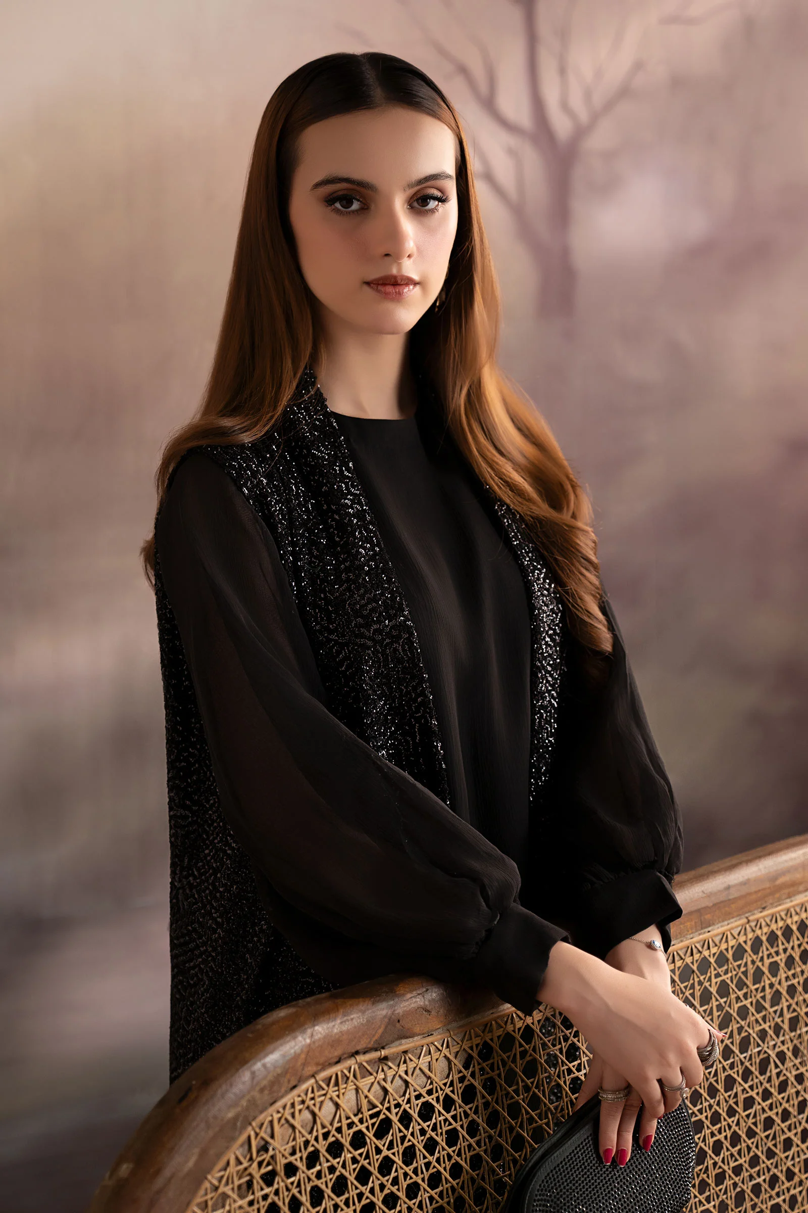 3 Piece Embroidered Raw Silk Suit - Image 2