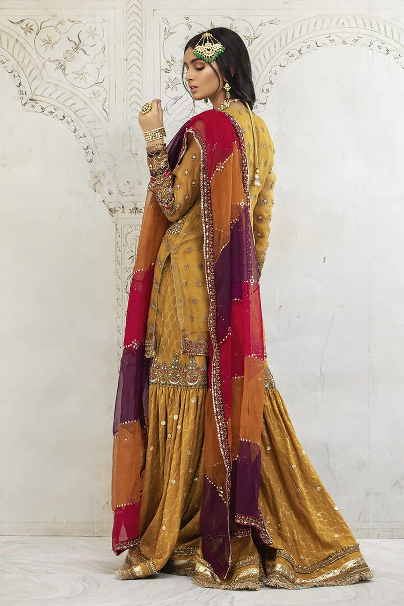 Maria B. Couture Mustard Yellow MC-021 - Image 3