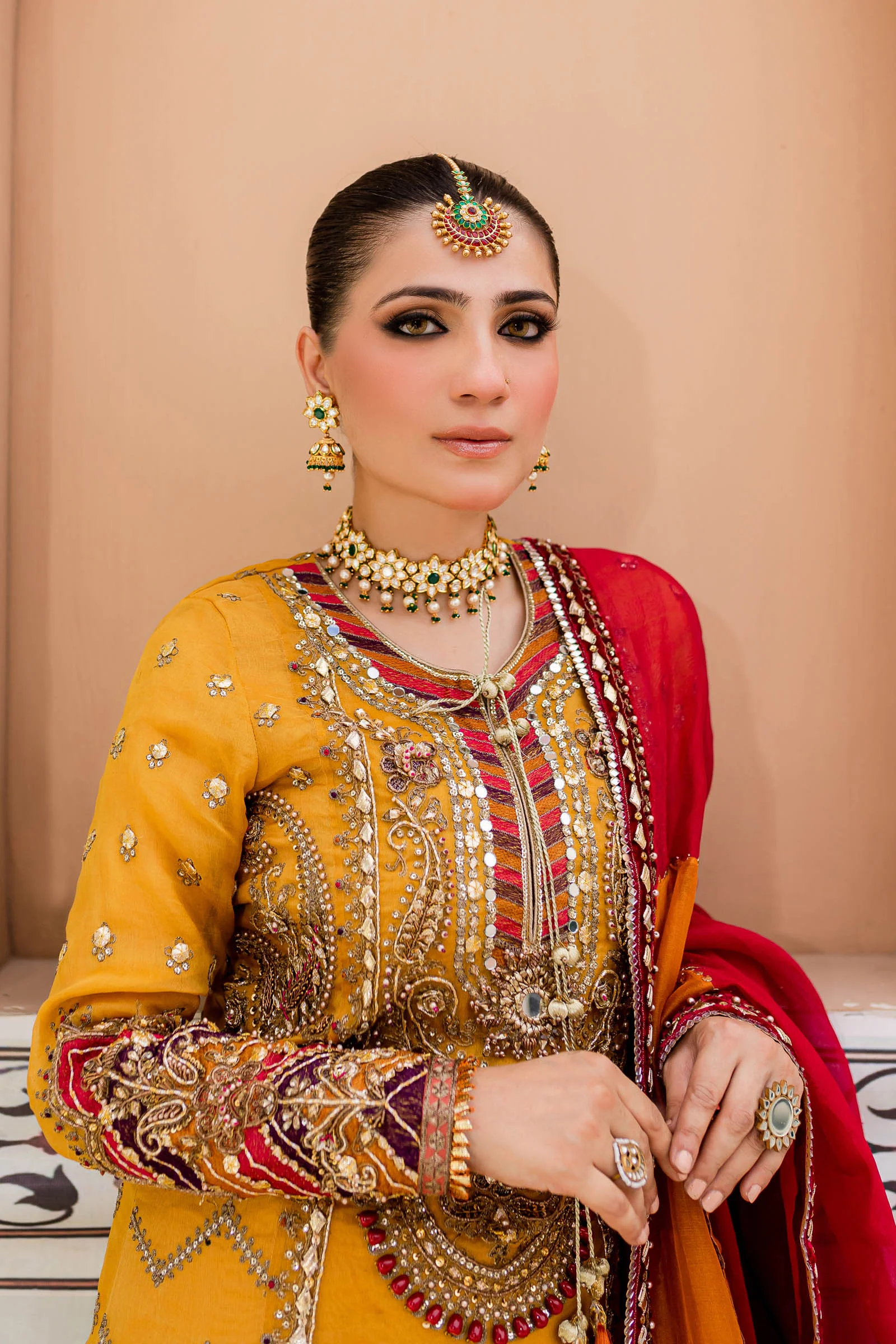 Maria B. Couture Mustard Yellow MC-905 - Image 2