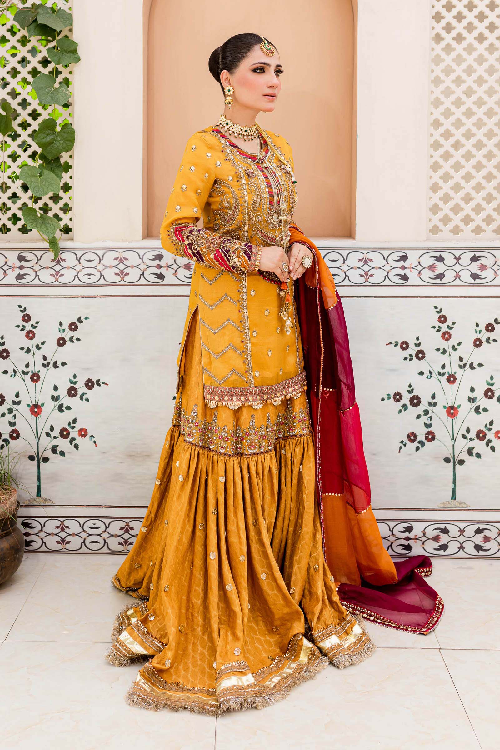 Maria B. Couture Mustard Yellow MC-905 - Image 6
