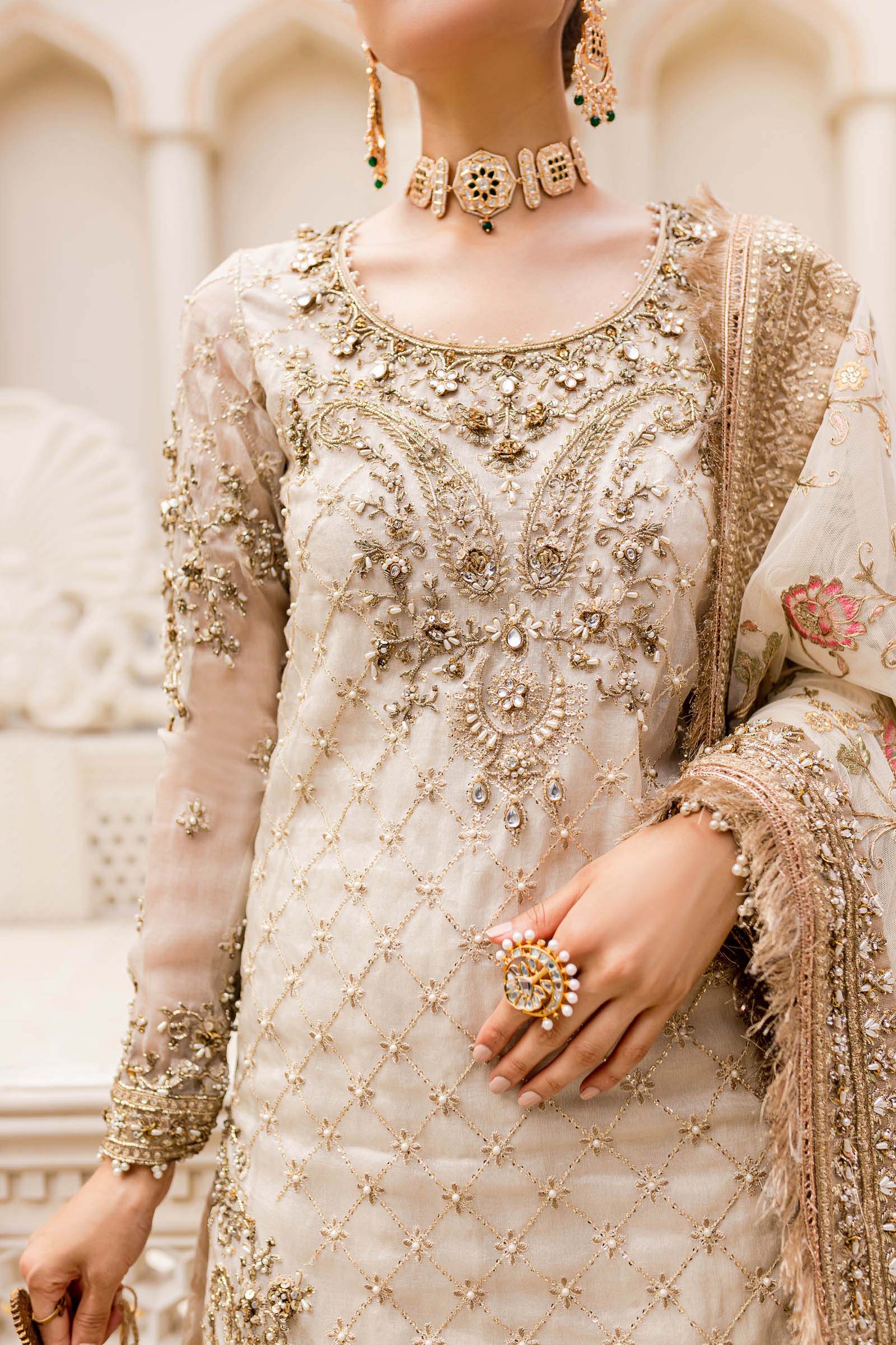 Maria B. Couture Ivory Gold MC-906 - Image 4