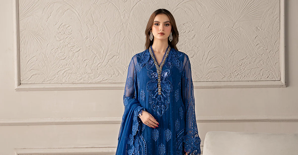 3 Piece Embroidered Chiffon Suit | MCS-25-103 - Image 9