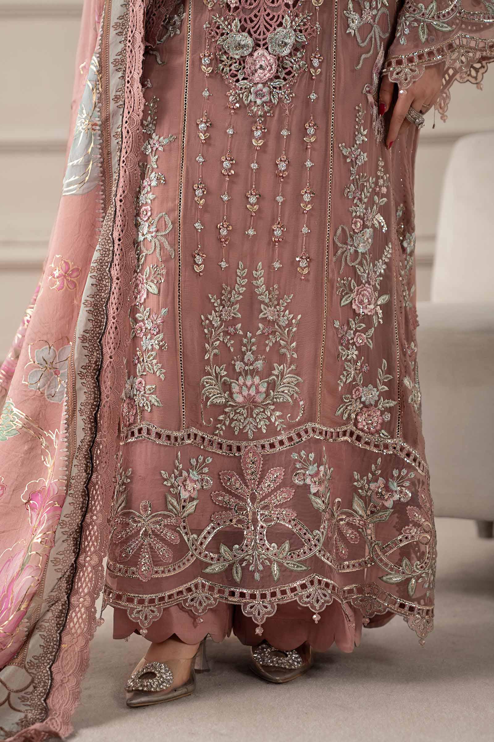 3 Piece Embroidered Chiffon Suit | MCS-25-105 - Image 5