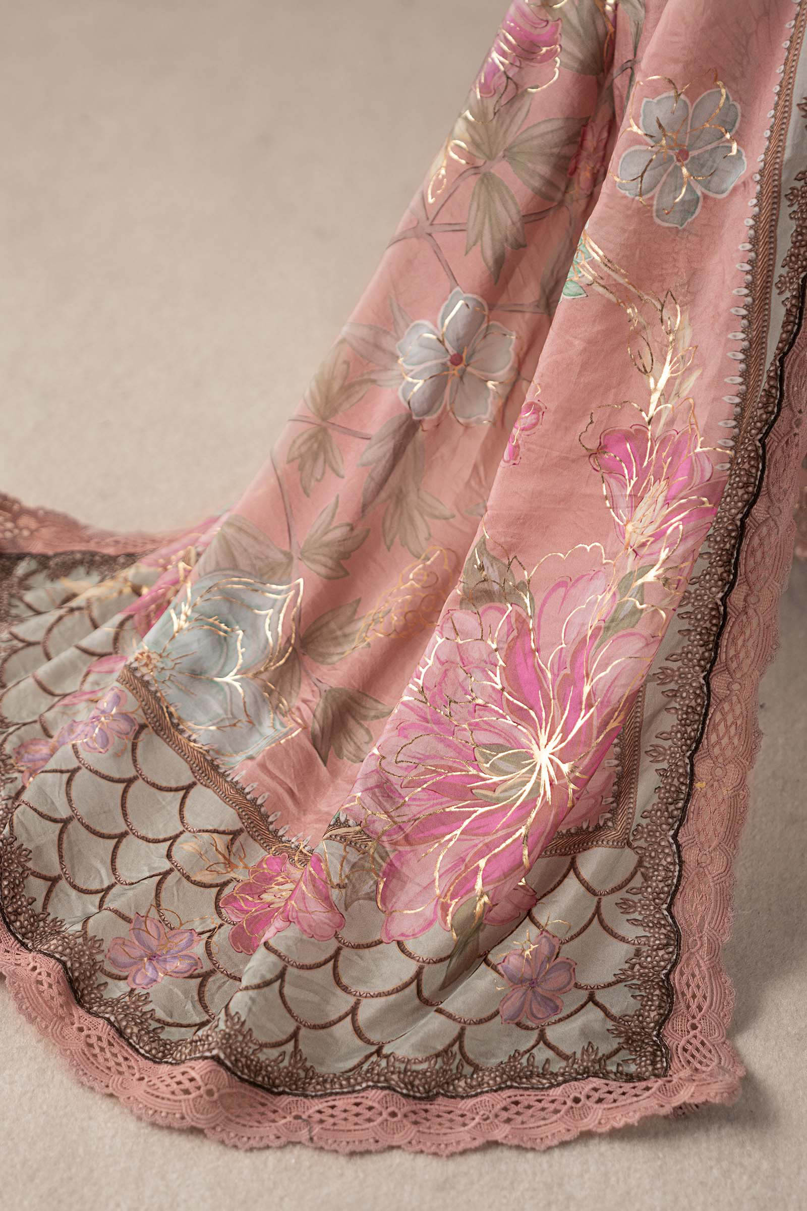 3 Piece Embroidered Chiffon Suit | MCS-25-105 - Image 6