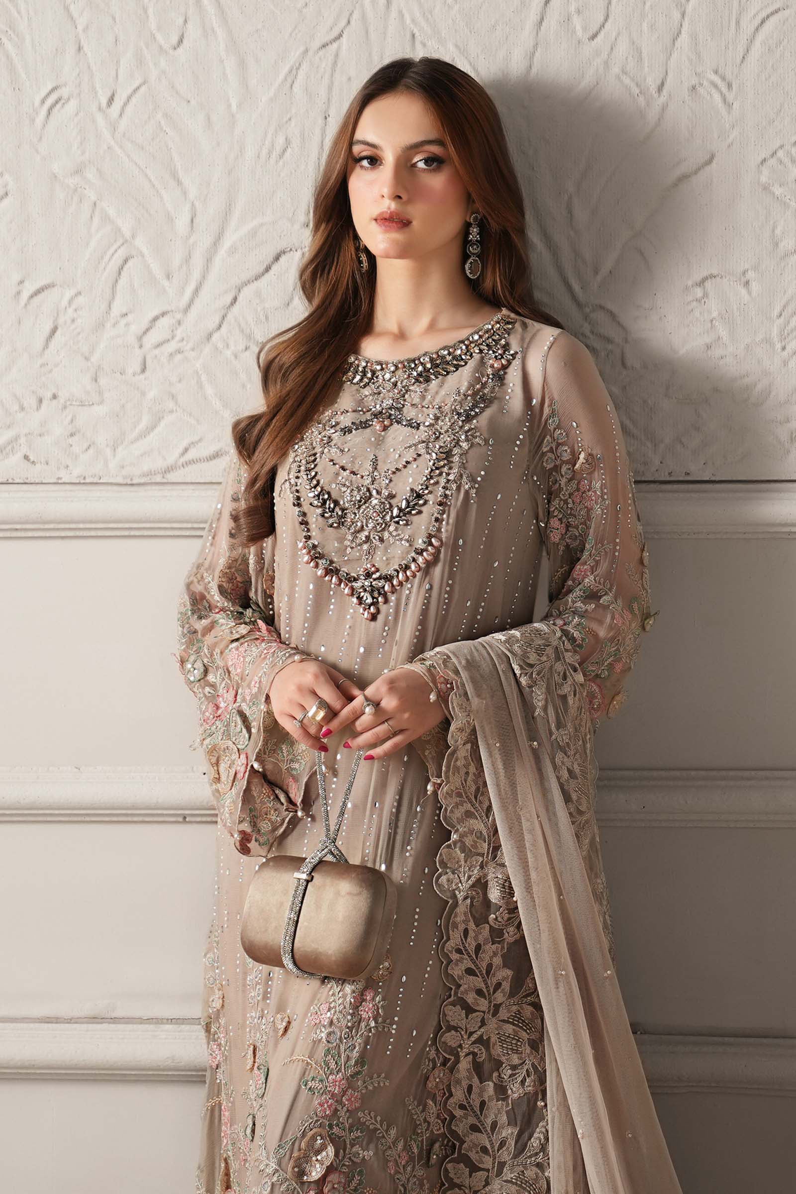 3 Piece Embroidered Chiffon Suit | MCS-25-107 - Image 2