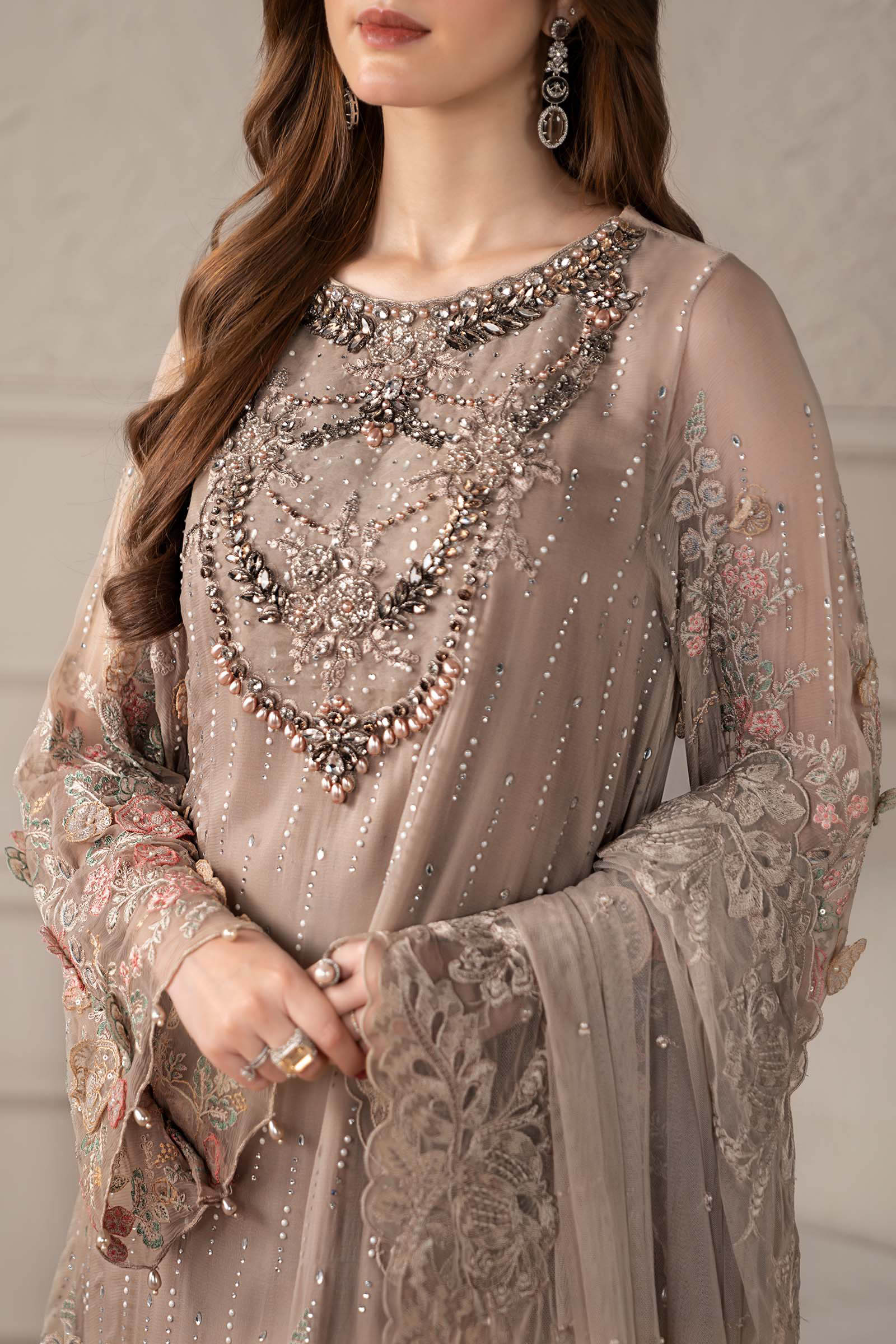 3 Piece Embroidered Chiffon Suit | MCS-25-107 - Image 3