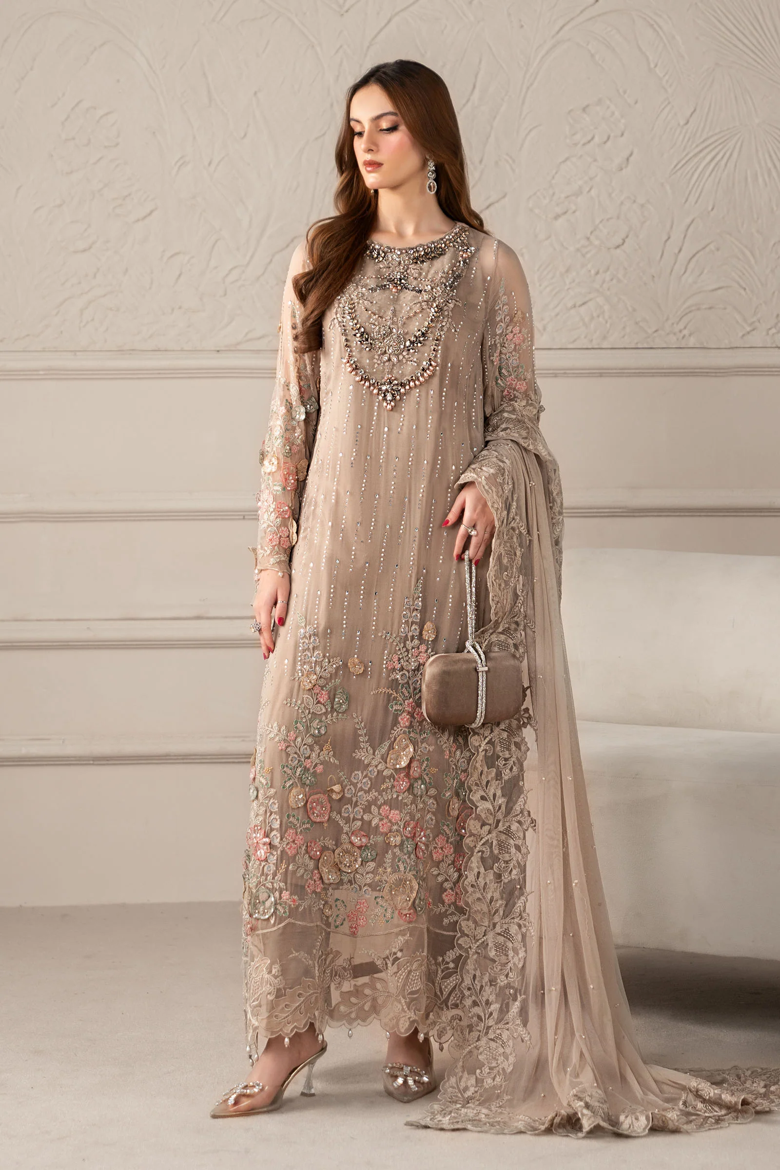 3 Piece Embroidered Chiffon Suit | MCS-25-107 - Image 7