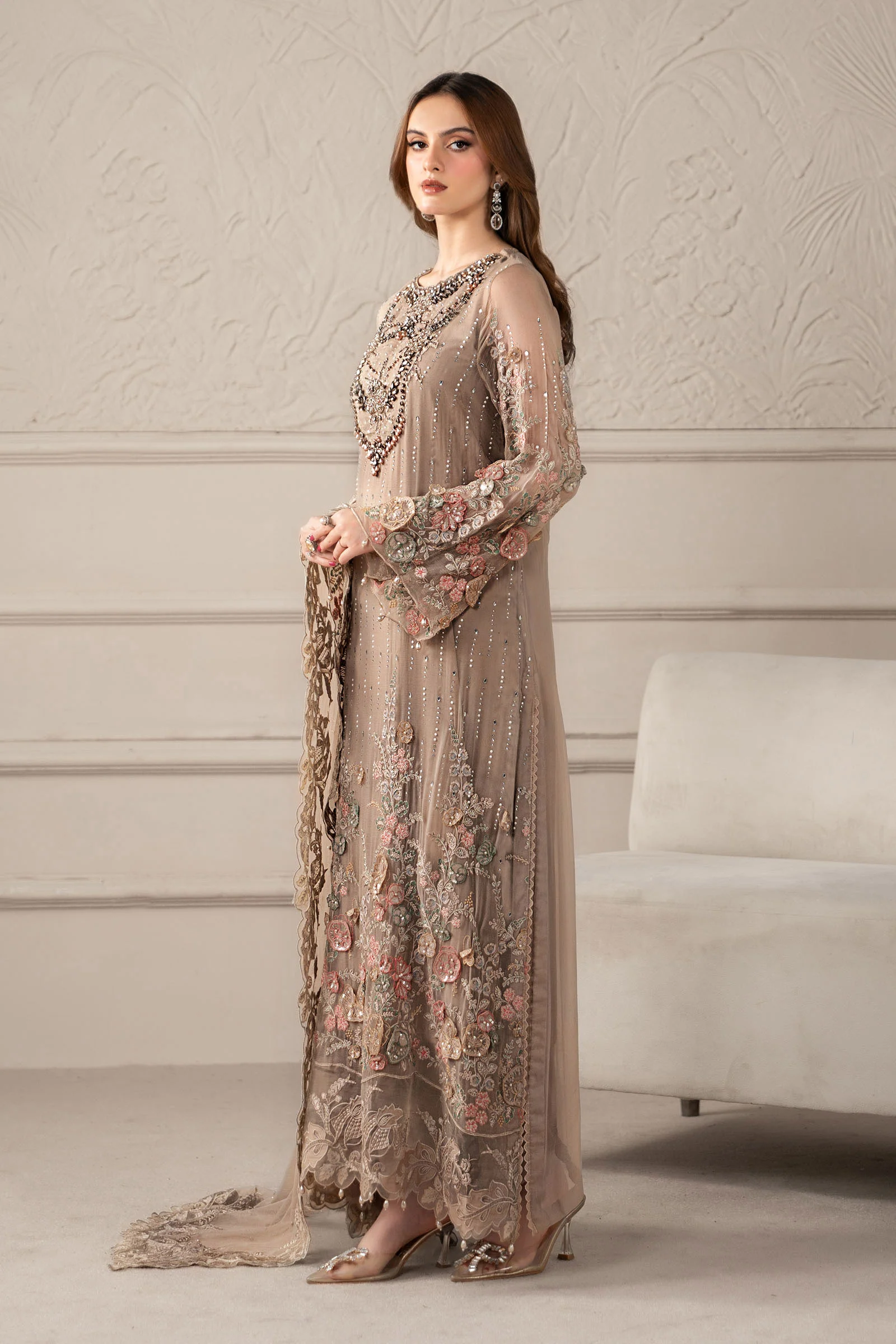 3 Piece Embroidered Chiffon Suit | MCS-25-107 - Image 8