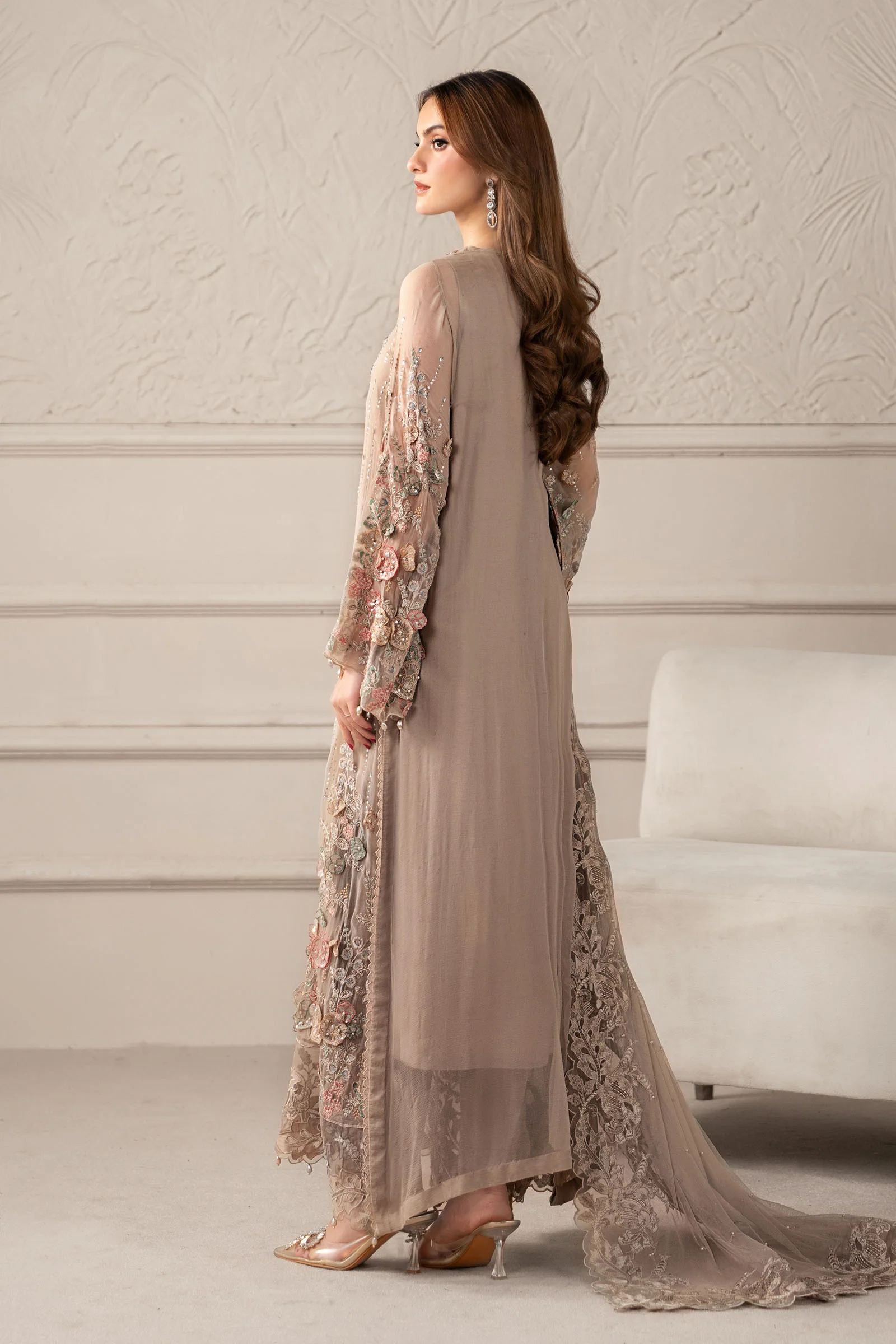3 Piece Embroidered Chiffon Suit | MCS-25-107 - Image 9