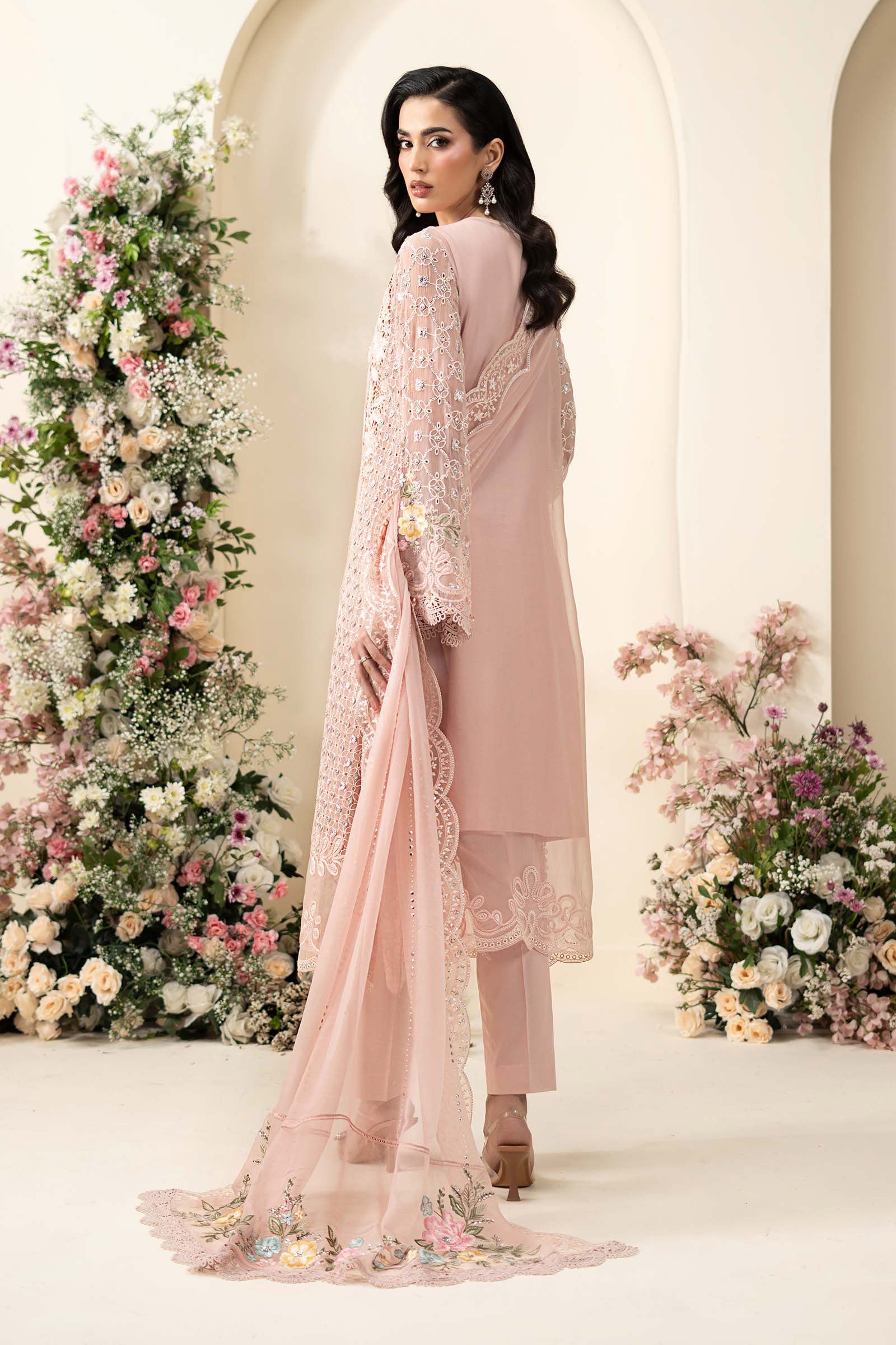 3 Piece Embroidered Chiffon Suit - Image 10