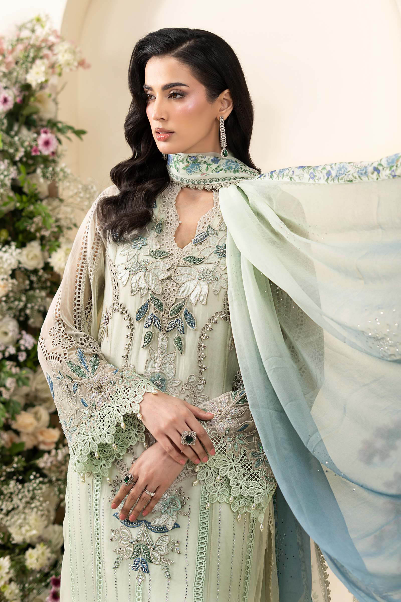 3 Piece Embroidered Chiffon Suit - Image 2