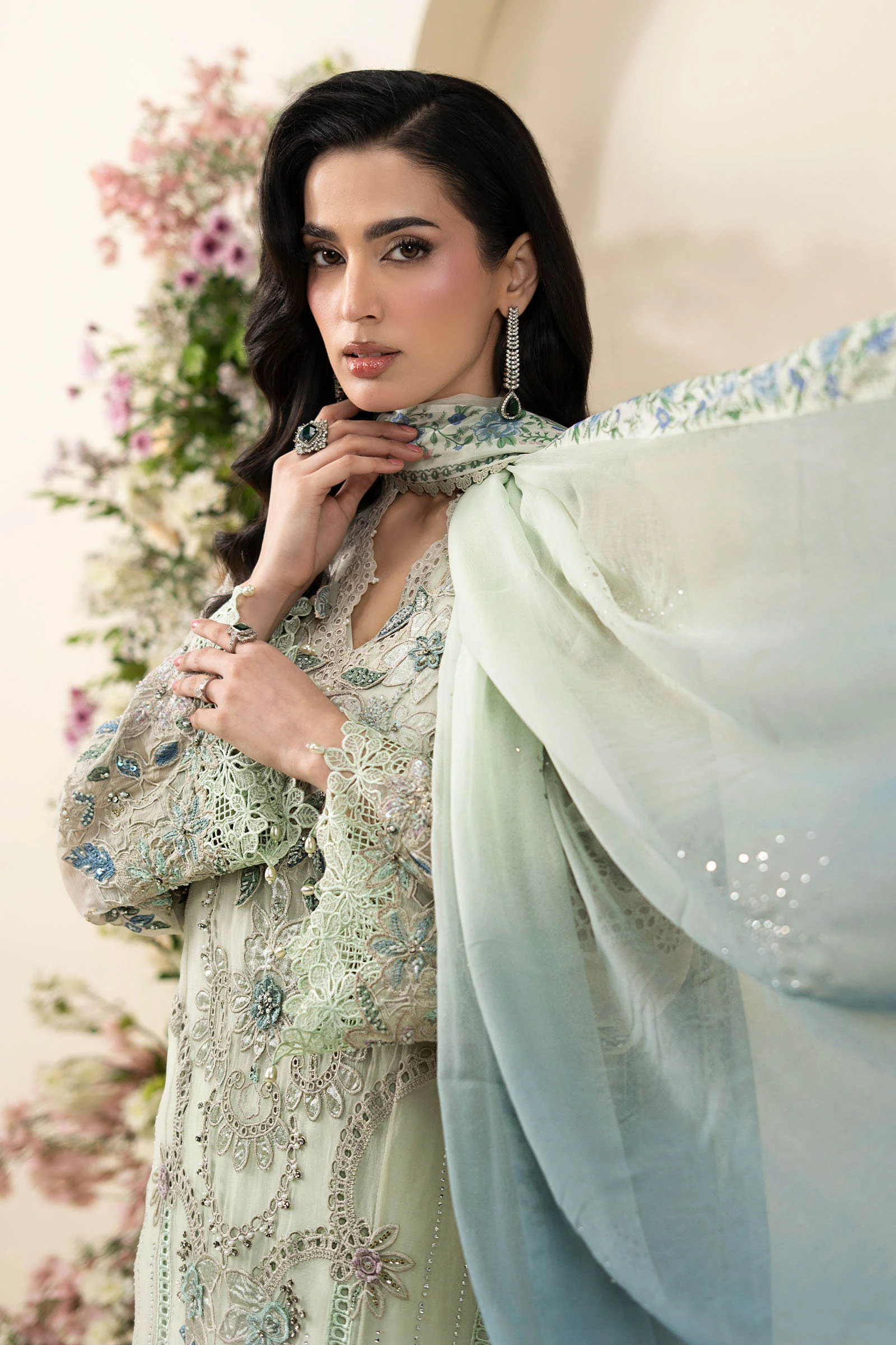 3 Piece Embroidered Chiffon Suit - Image 3