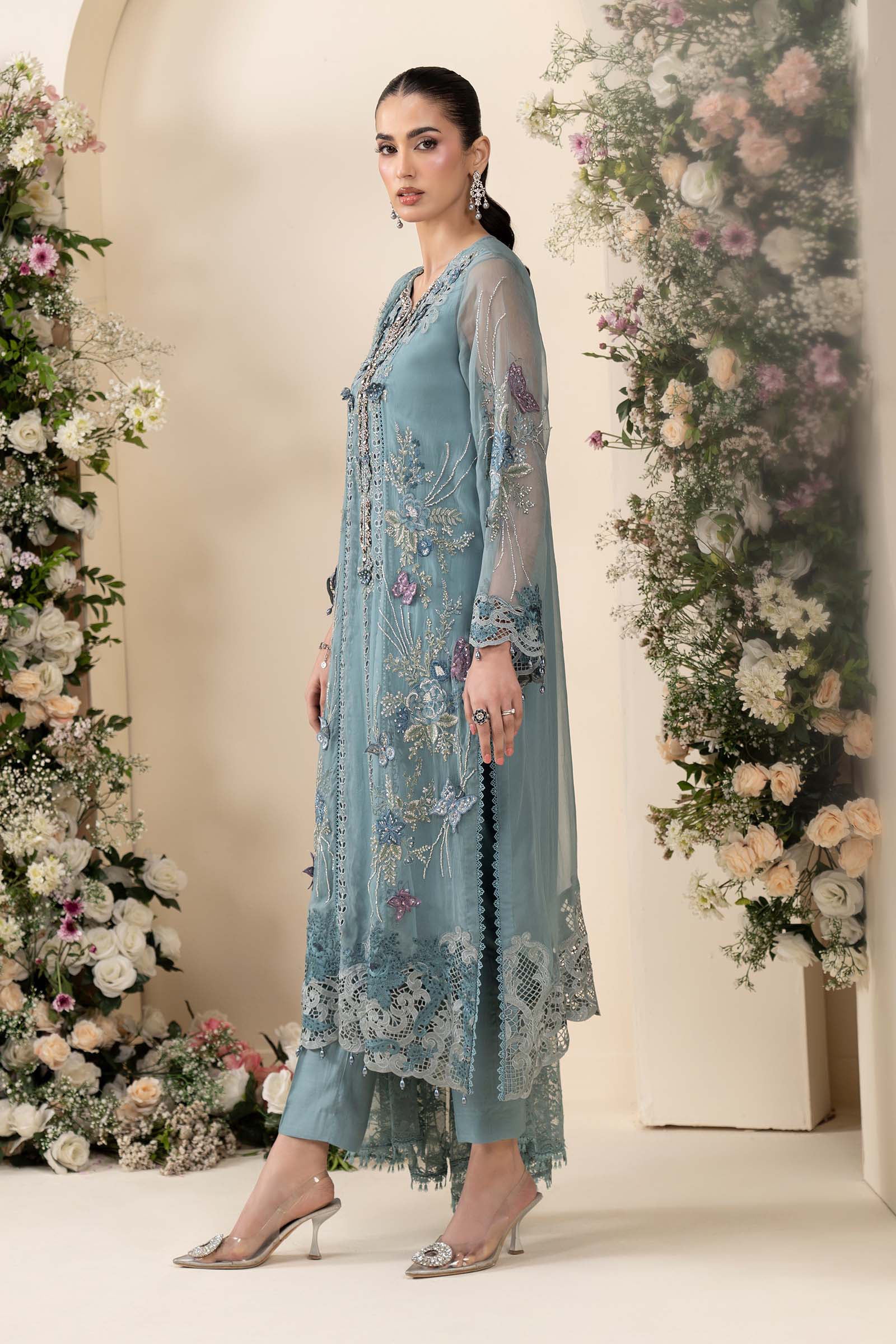 3 Piece Embroidered Chiffon Suit - Image 9