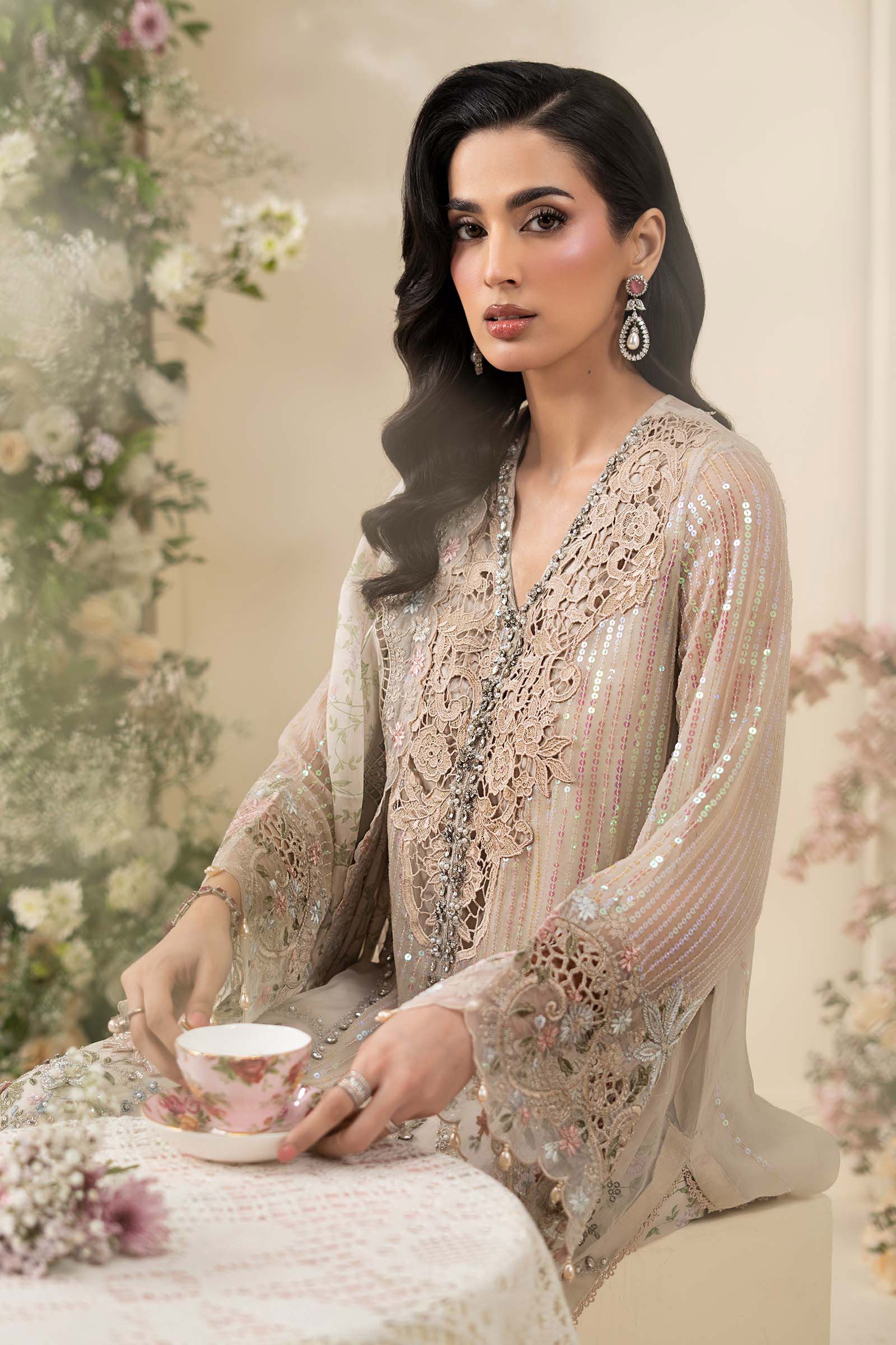 3 Piece Embroidered Chiffon Suit - Image 3