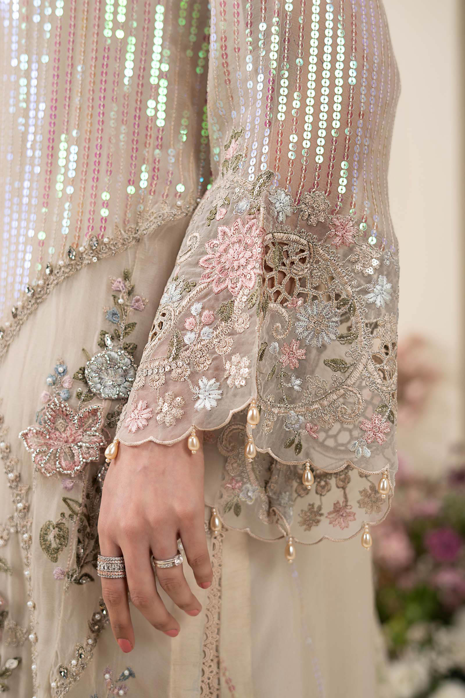 3 Piece Embroidered Chiffon Suit - Image 5