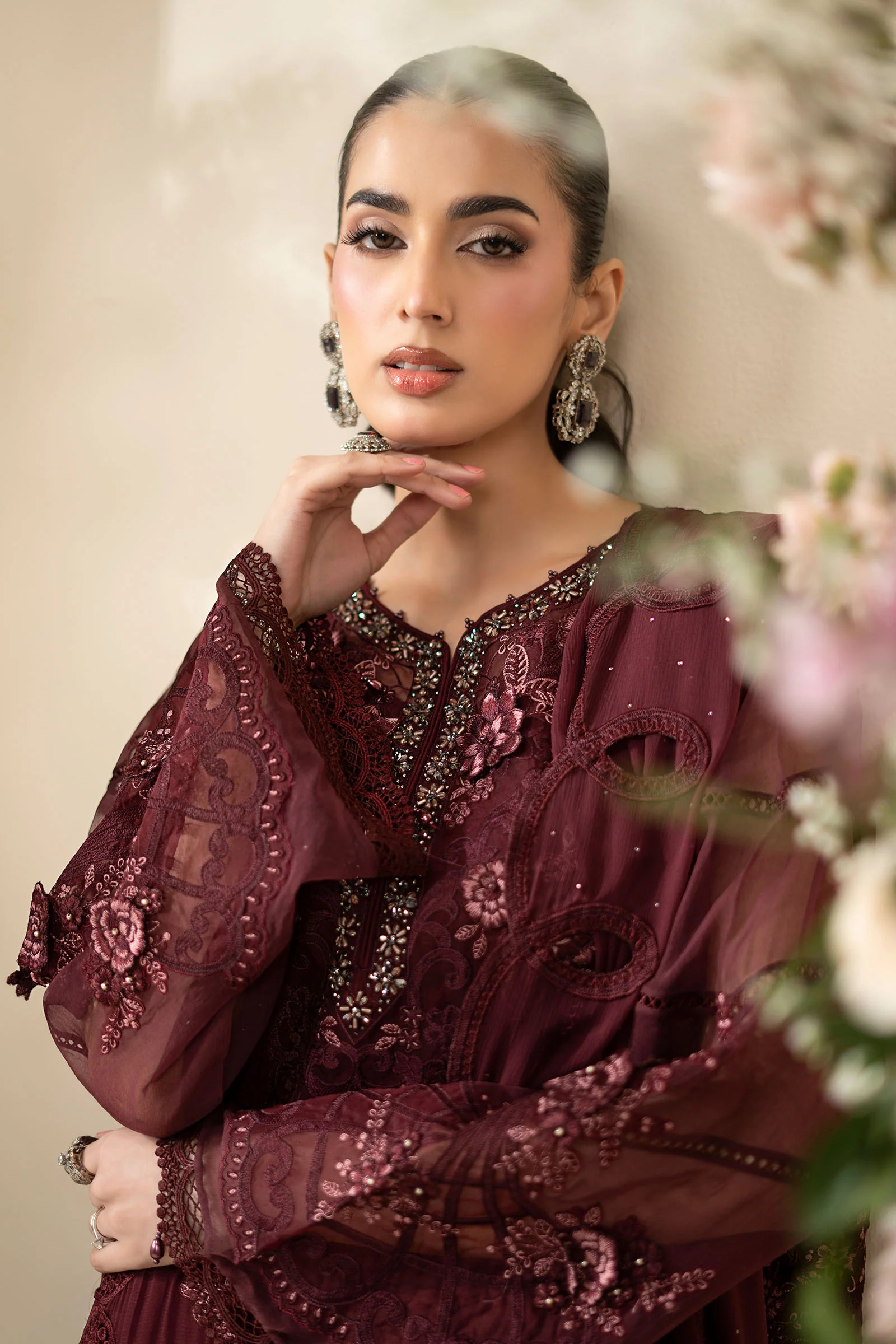 3 Piece Embroidered Chiffon Suit - Image 4