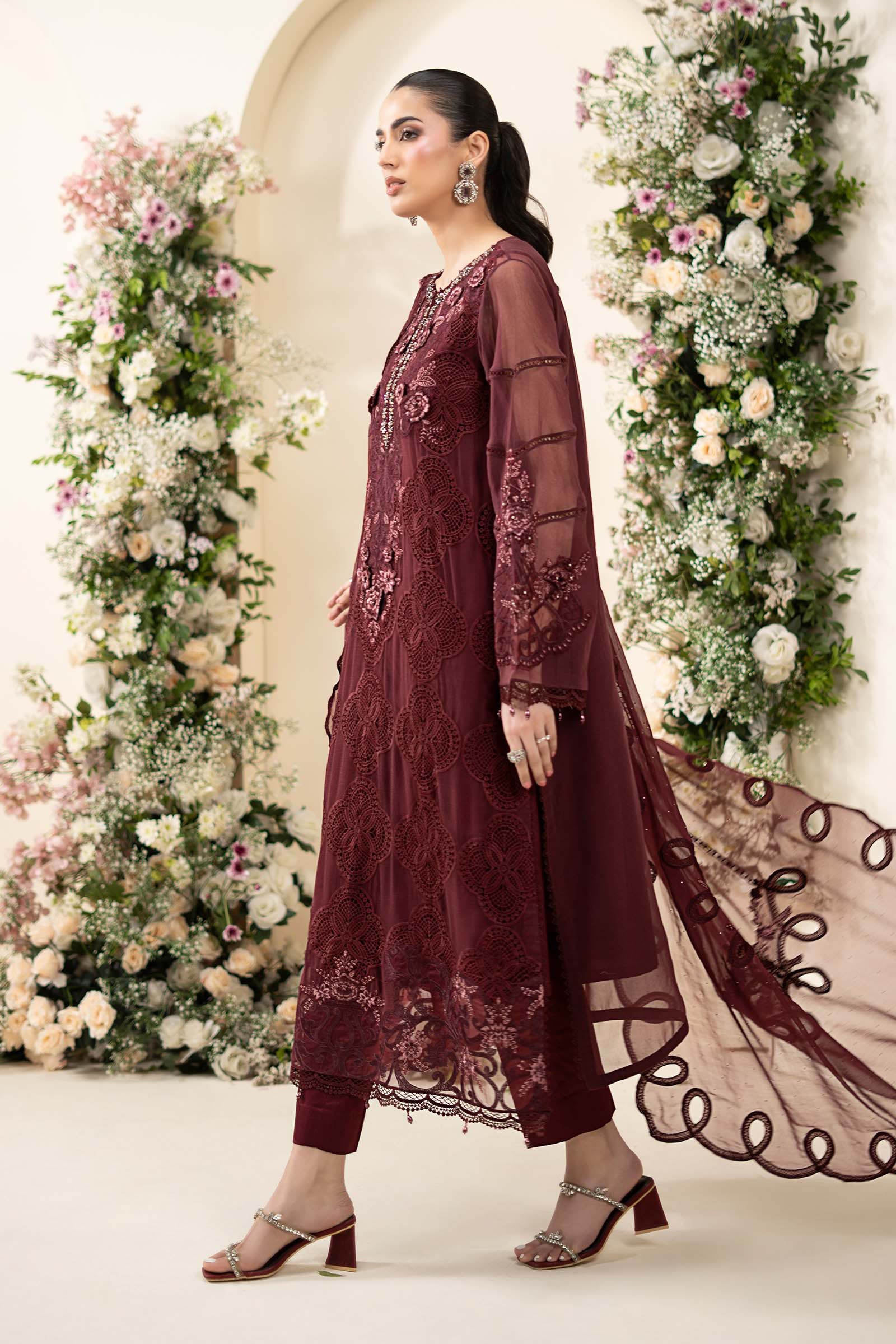 3 Piece Embroidered Chiffon Suit - Image 9