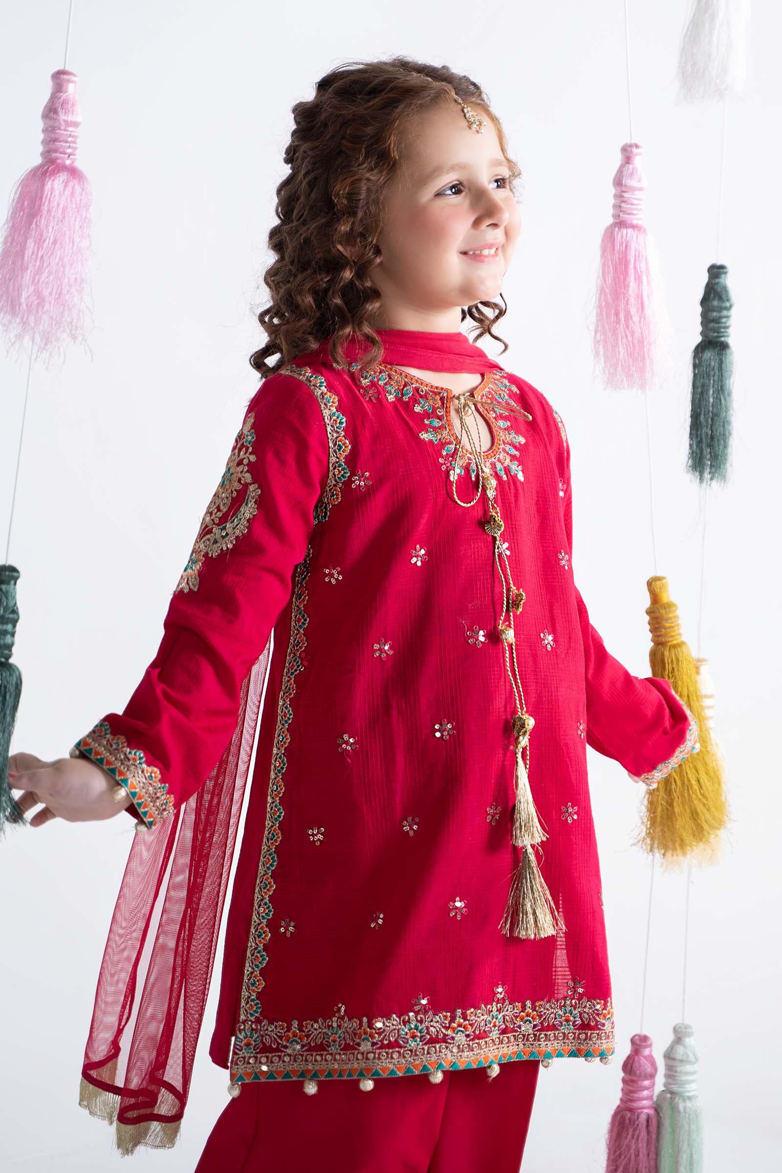 3 Piece Embroidered Doria Cotton Suit - Image 2