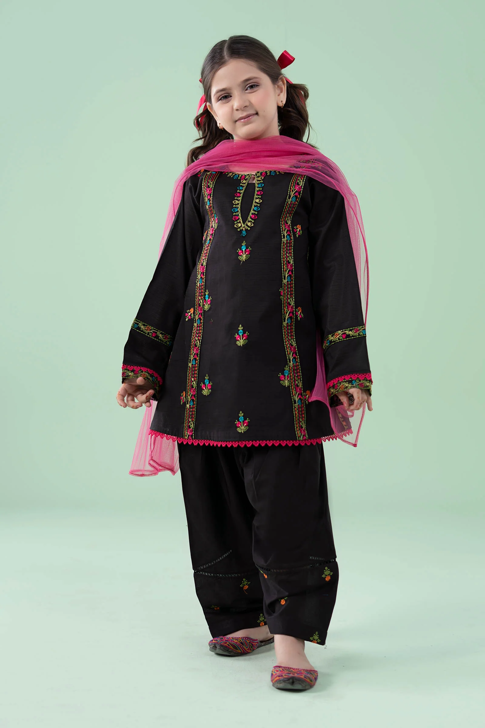 3 Piece Embroidered Dobby Suit