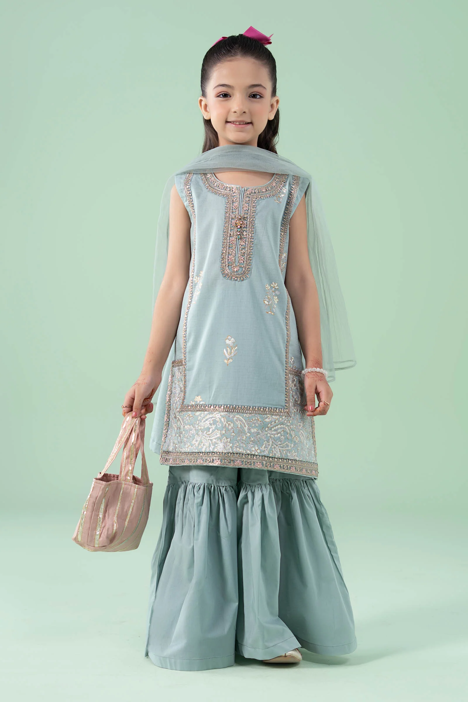 3 Piece Embroidered Dobby Suit