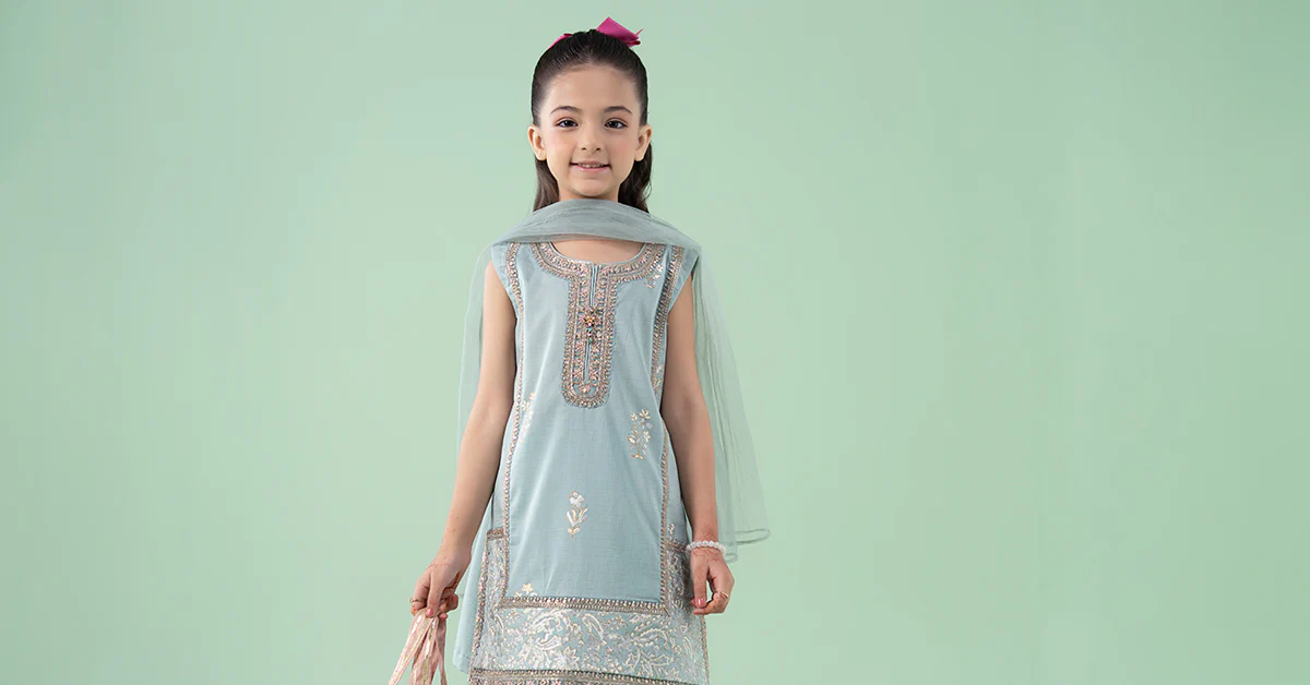 3 Piece Embroidered Dobby Suit - Image 6