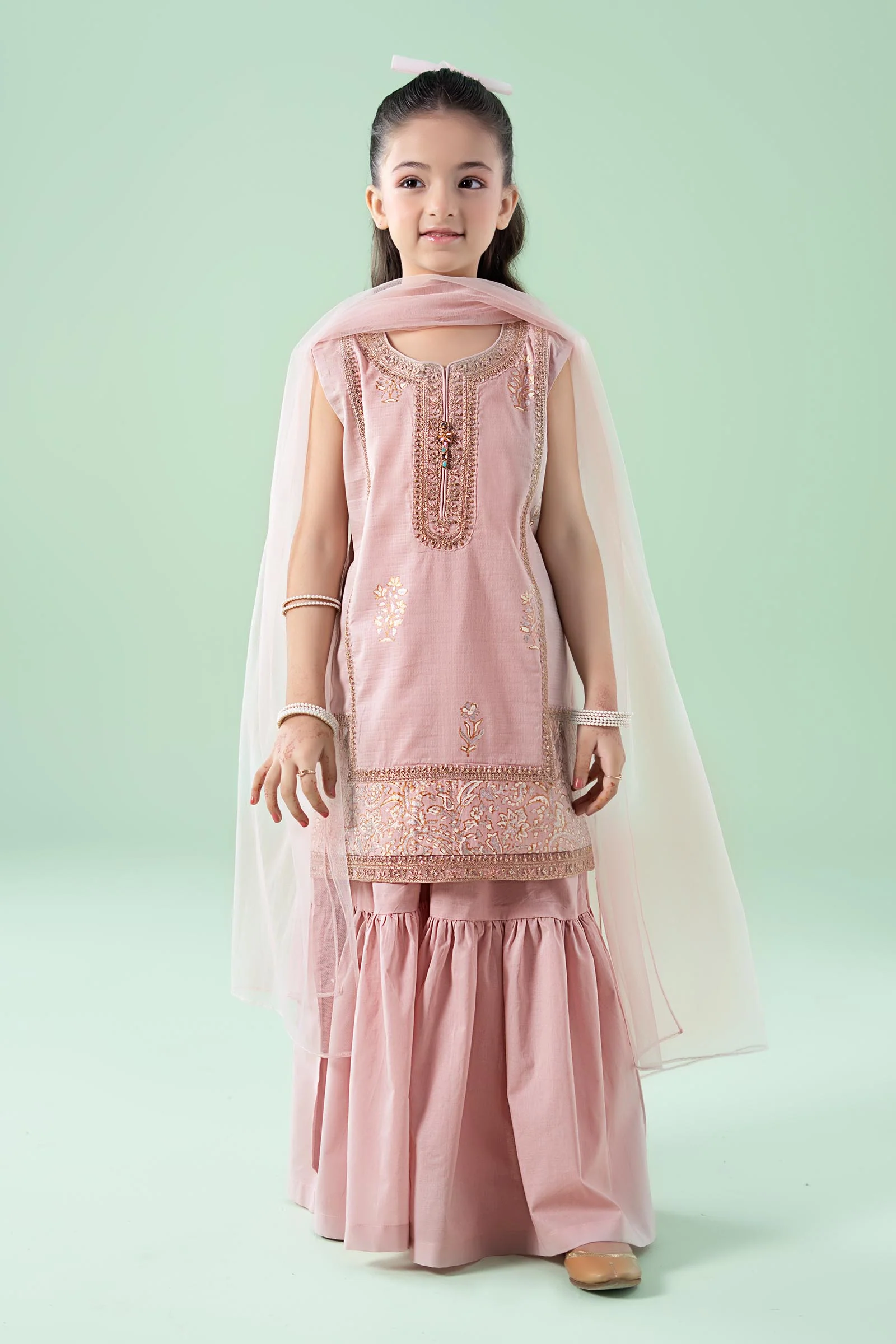 3 Piece Embroidered Dobby Suit