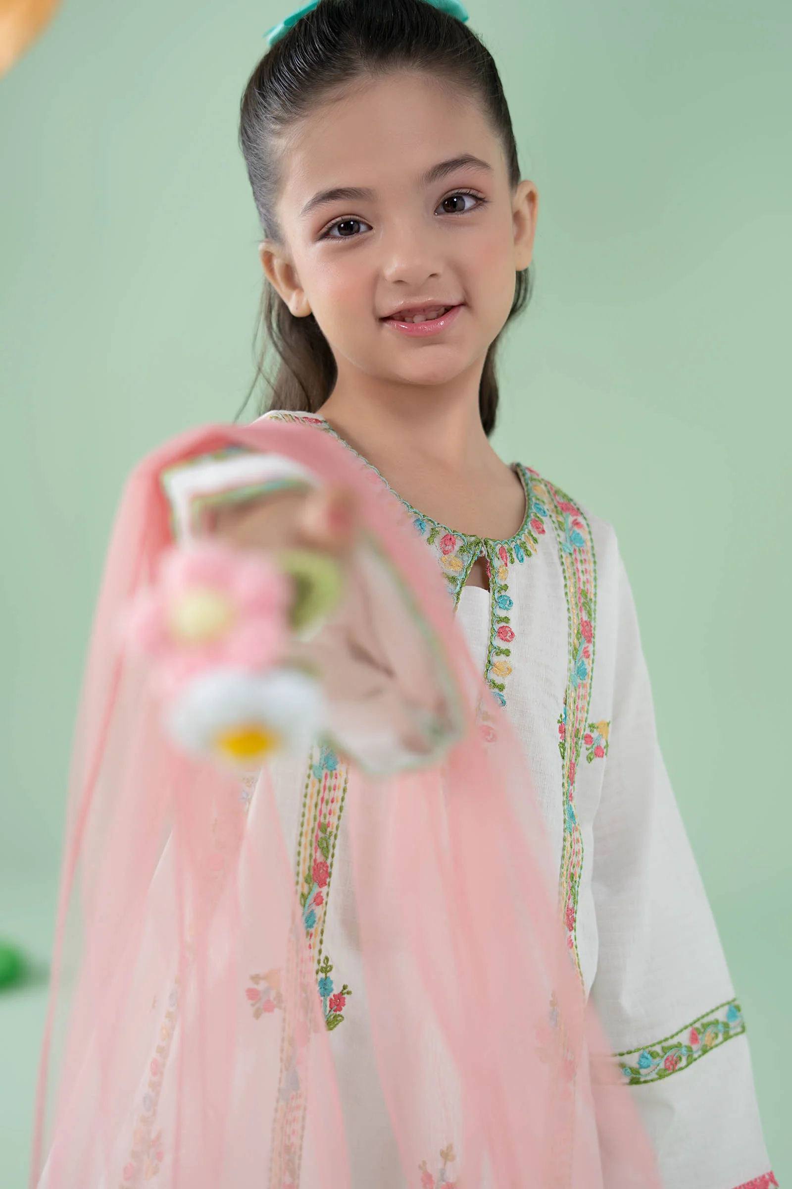 3 Piece Embroidered Dobby Suit - Image 2