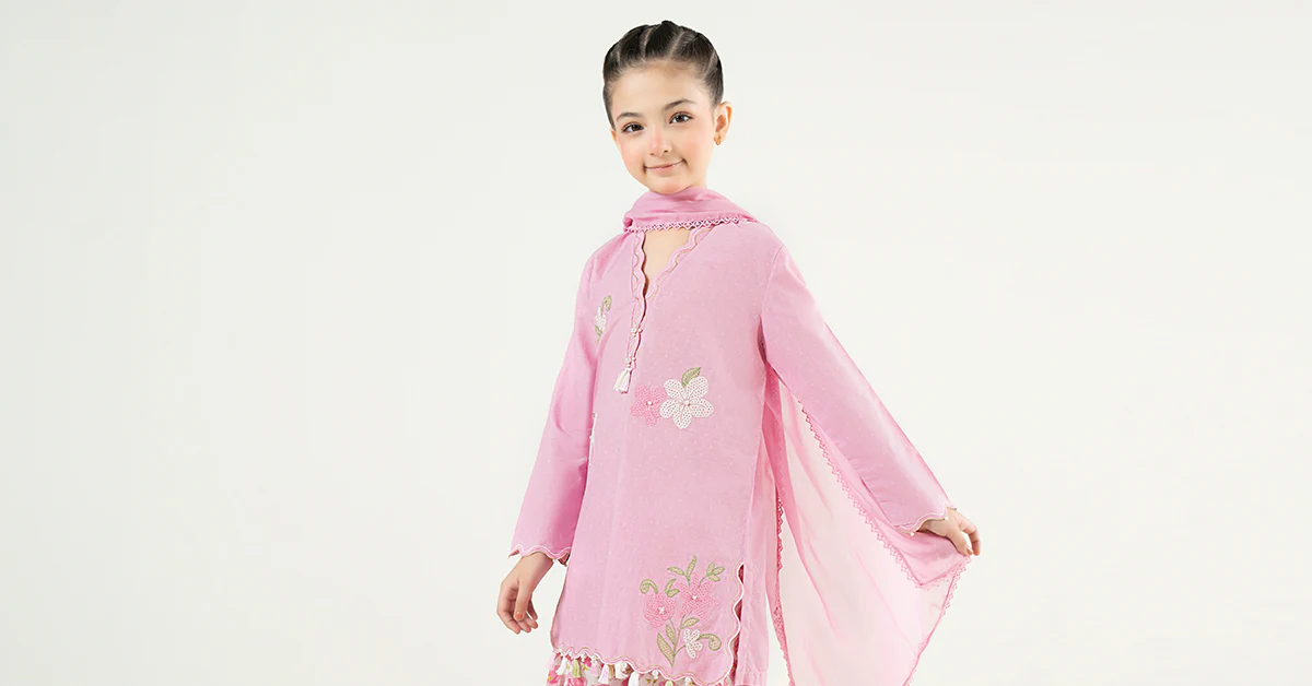 3 Piece Embroidered Cotton Brochia Jacquard Suit - Image 10