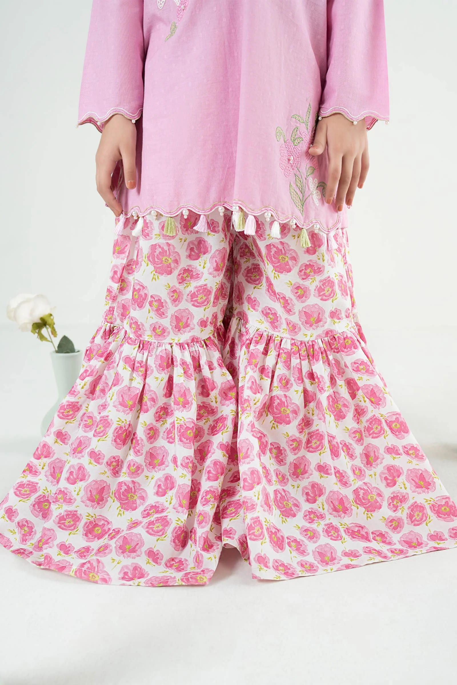 3 Piece Embroidered Cotton Brochia Jacquard Suit - Image 6