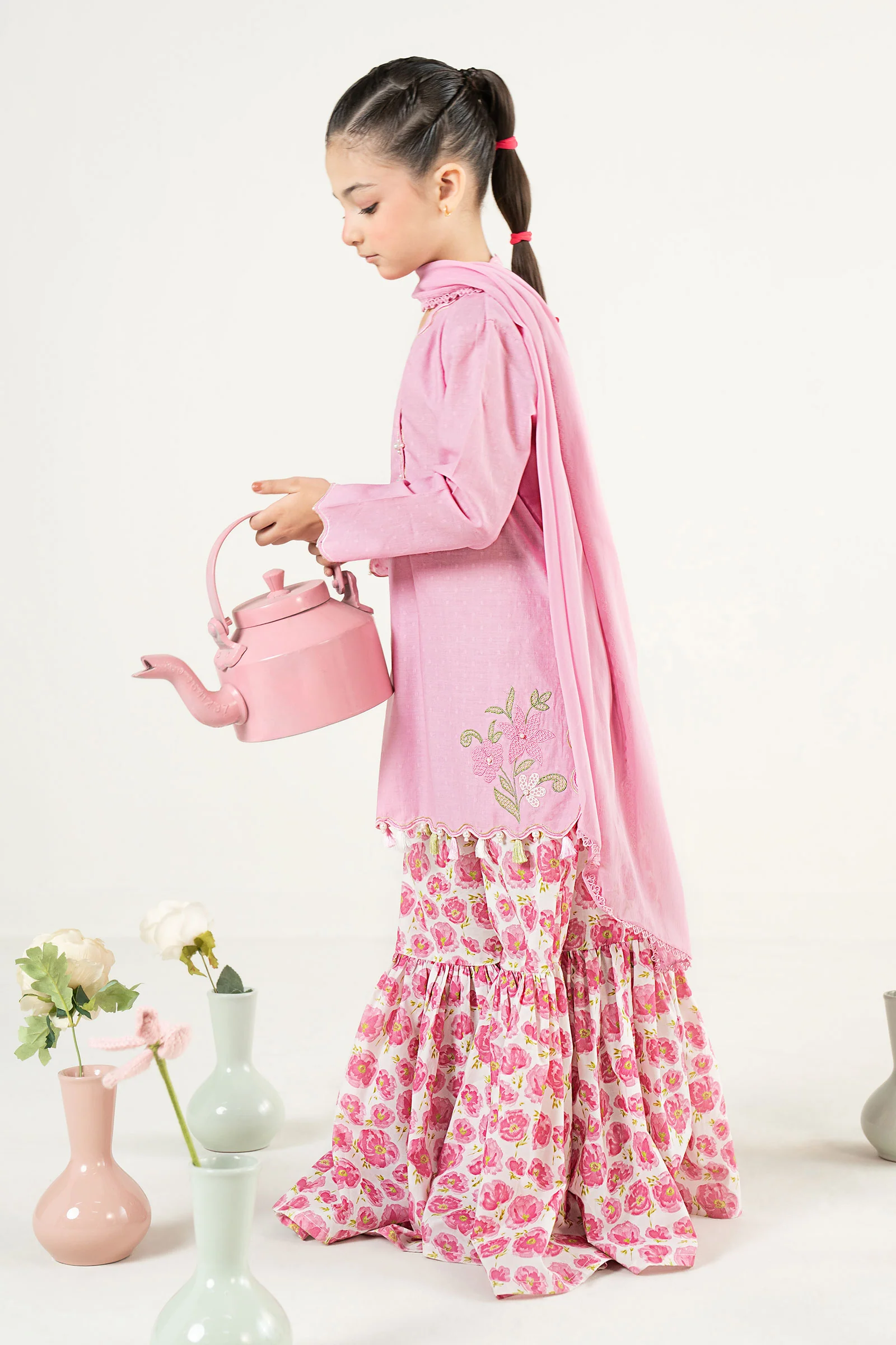 3 Piece Embroidered Cotton Brochia Jacquard Suit - Image 8