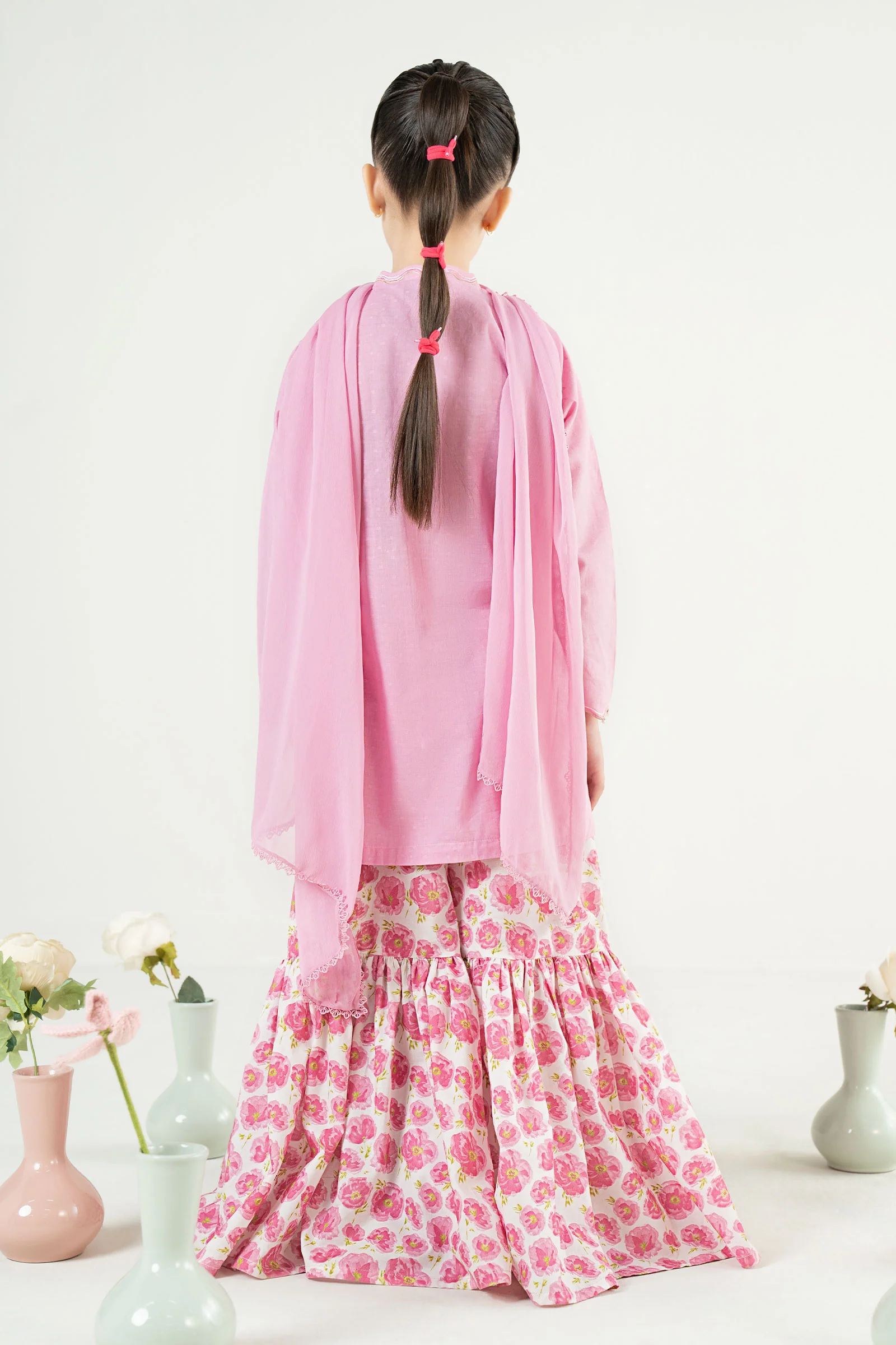 3 Piece Embroidered Cotton Brochia Jacquard Suit - Image 9