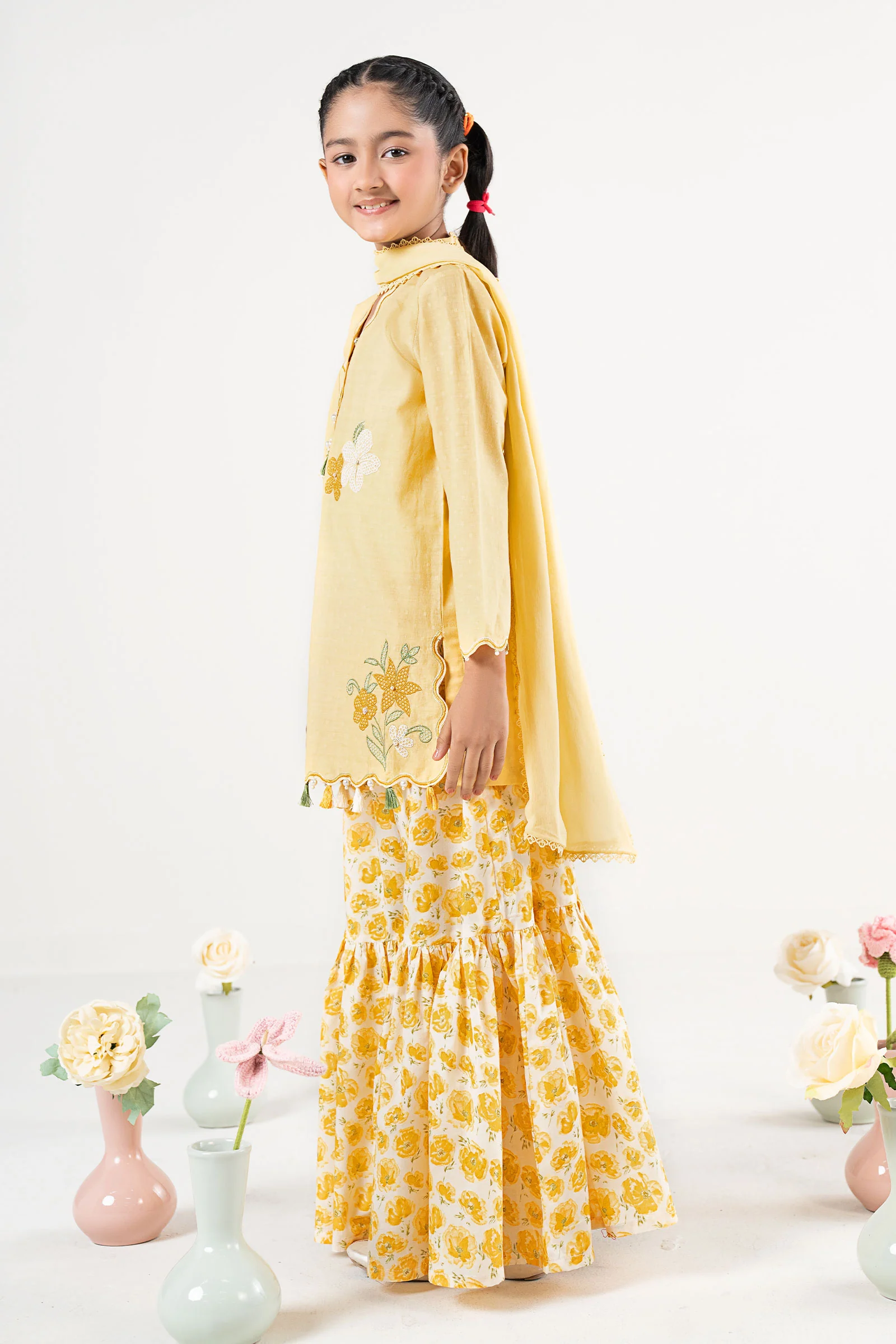 3 Piece Embroidered Cotton Brochia Jacquard Suit - Image 6