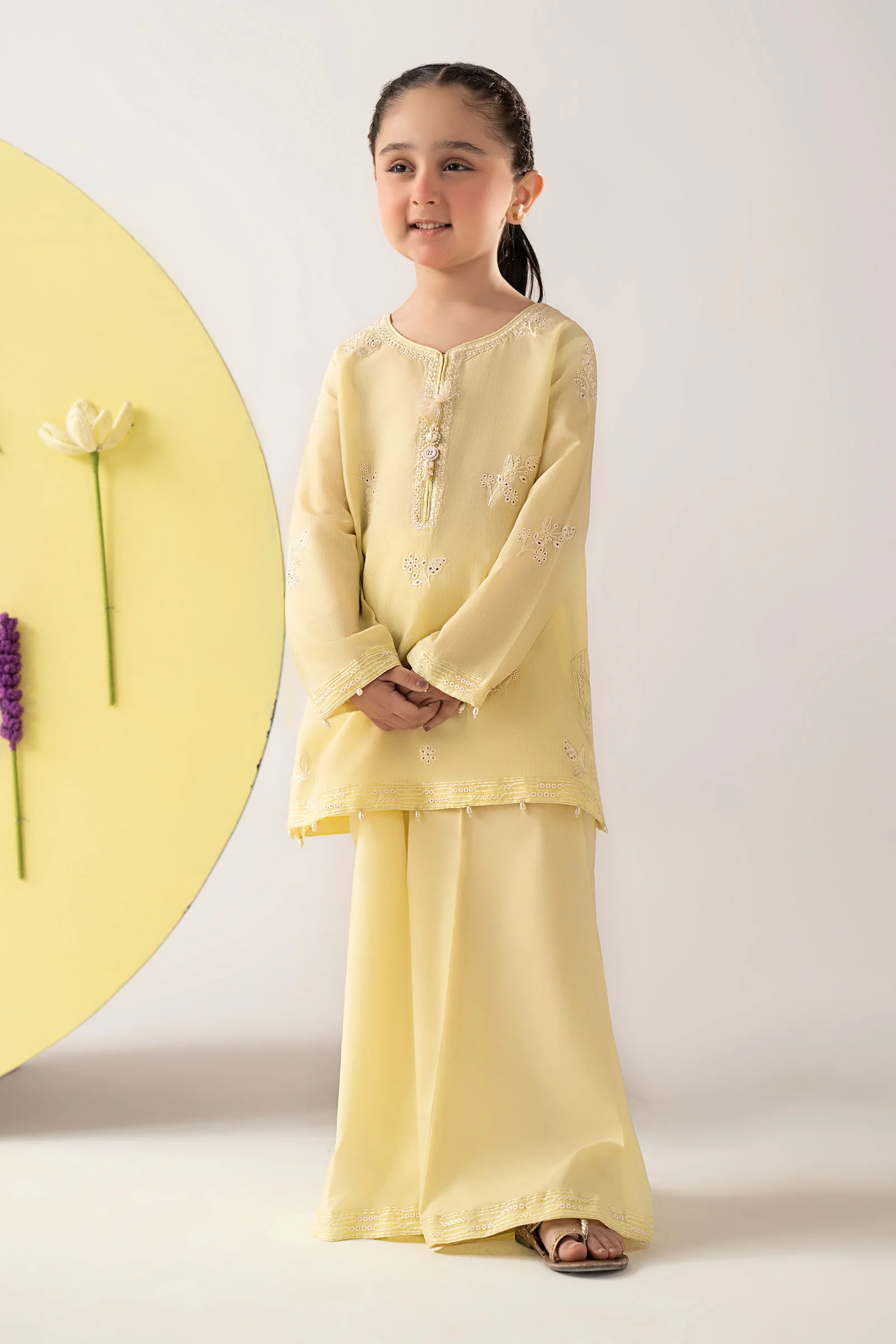 2 Piece Embroidered Dobby Lawn Suit