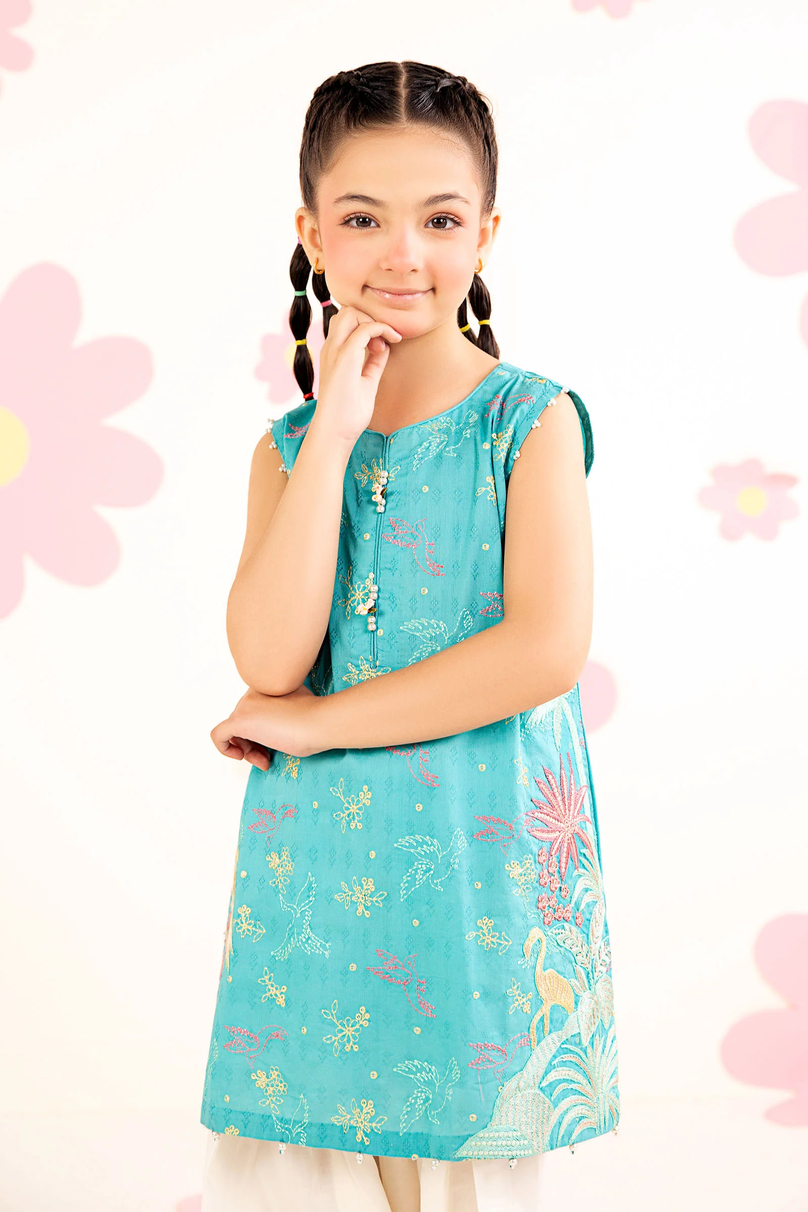 2 Piece Embroidered Dobby Lawn Suit - Image 2