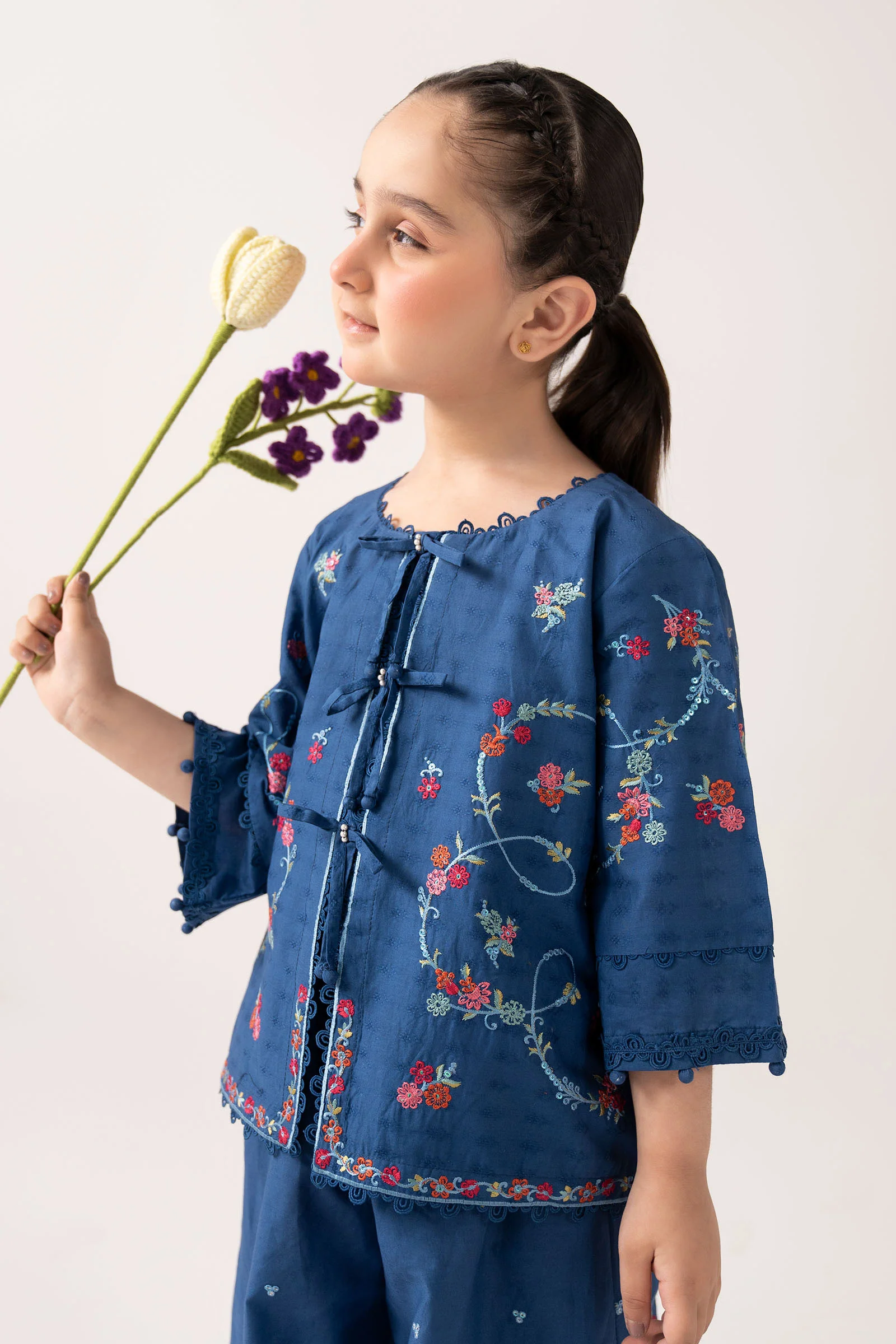 2 Piece Embroidered Dobby Lawn Suit - Image 2