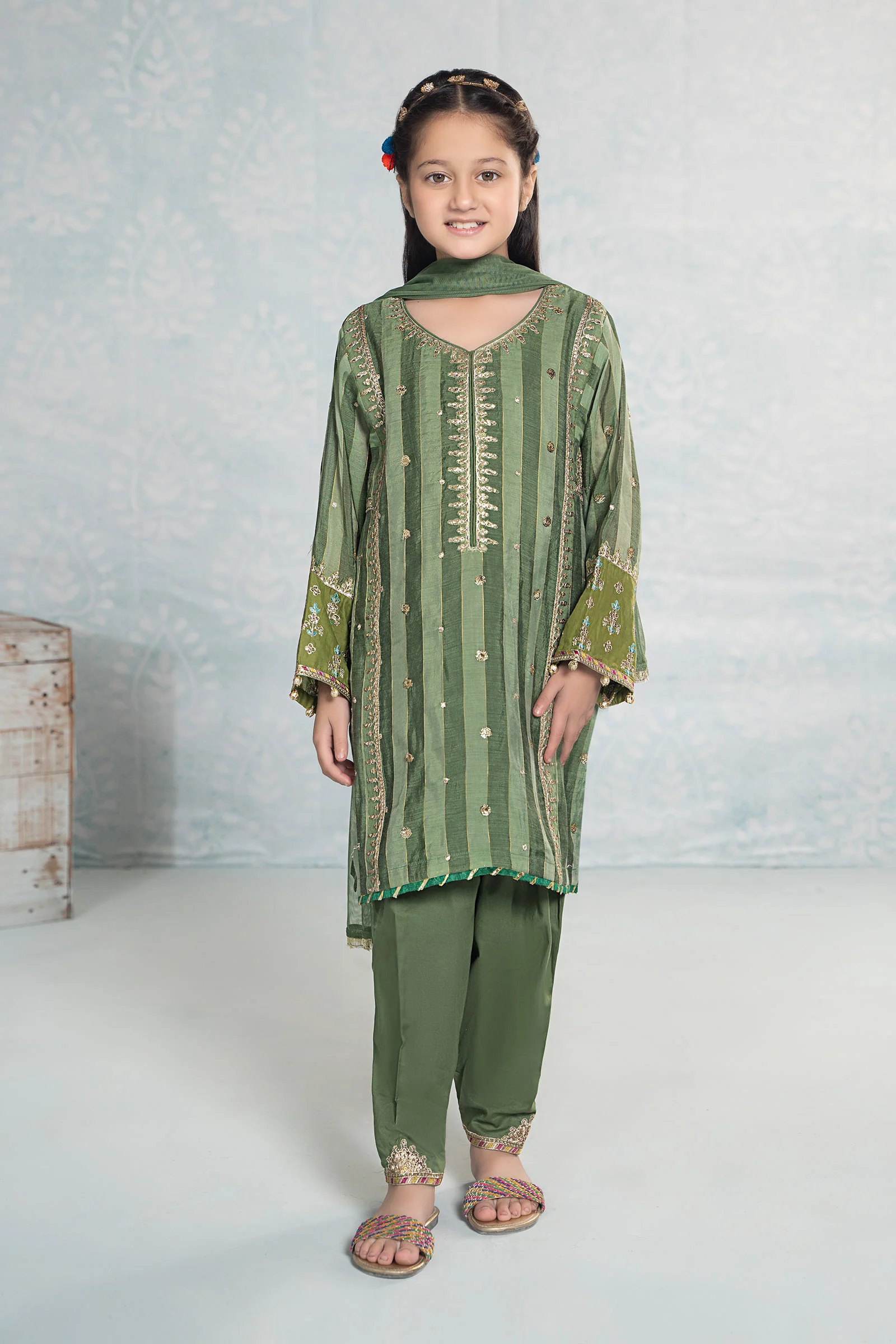 3 Piece Embroidered Yarn Dyed Suit