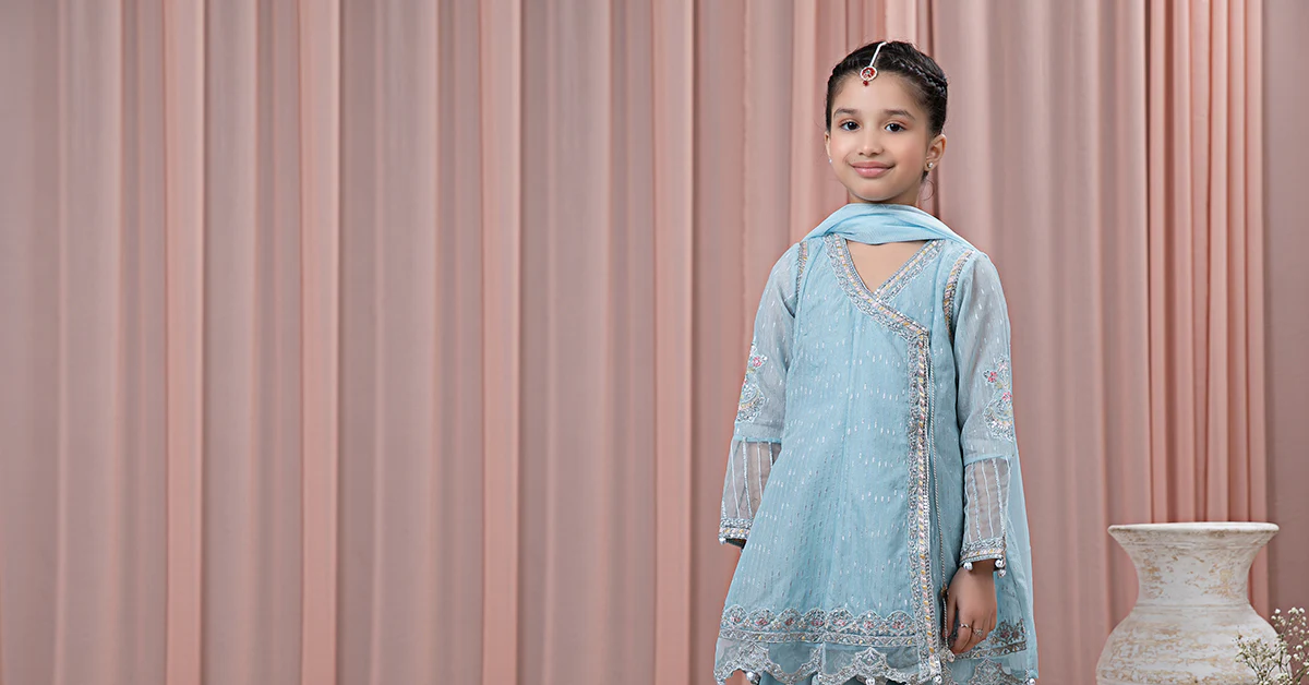 3 Piece Embroidered Cotton Jacquard Zari Suit - Image 7
