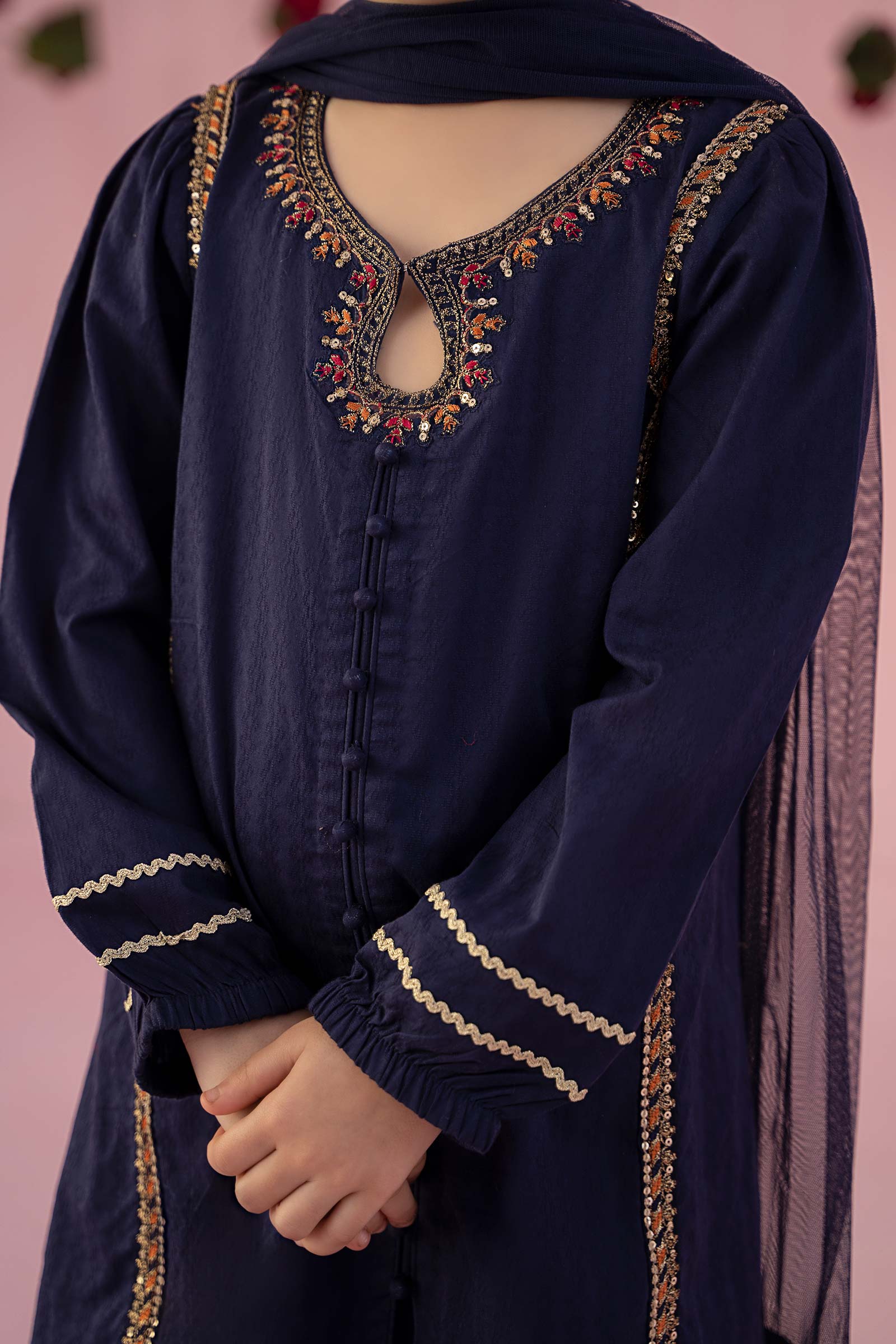 3 Piece Embroidered Dobby Suit - Image 4