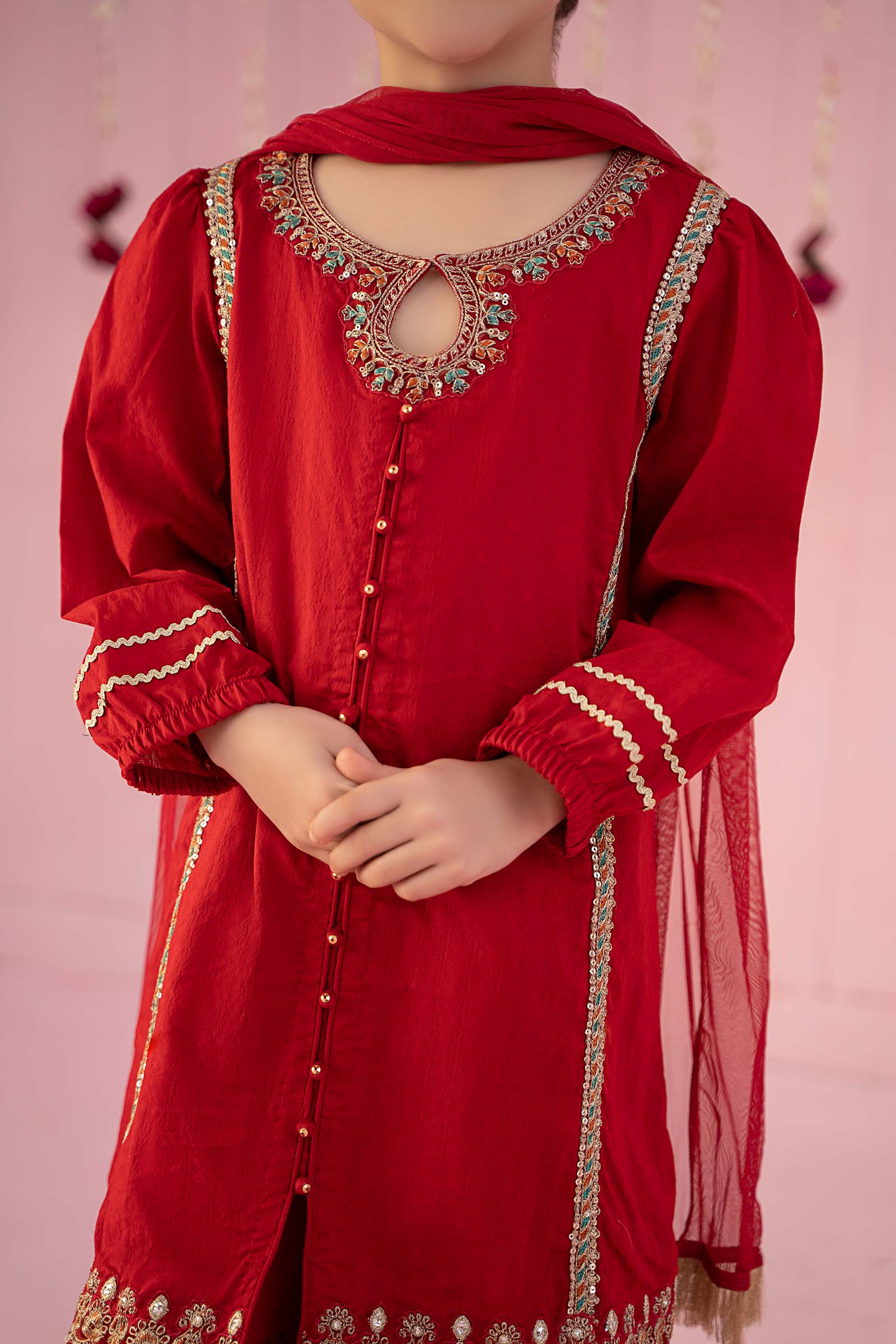 3 Piece Embroidered Dobby Suit - Image 5
