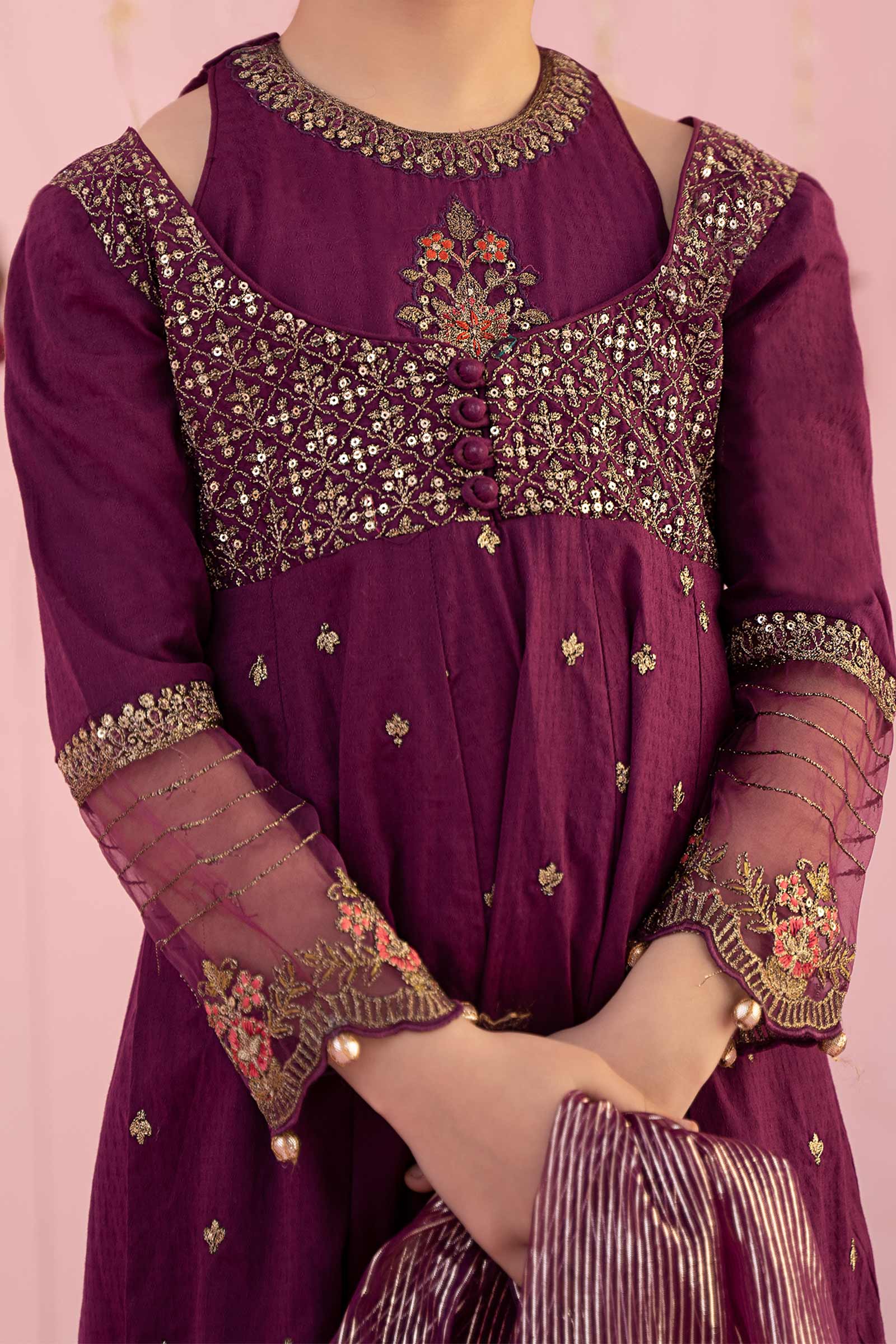 3 Piece Embroidered Dobby Suit - Image 5