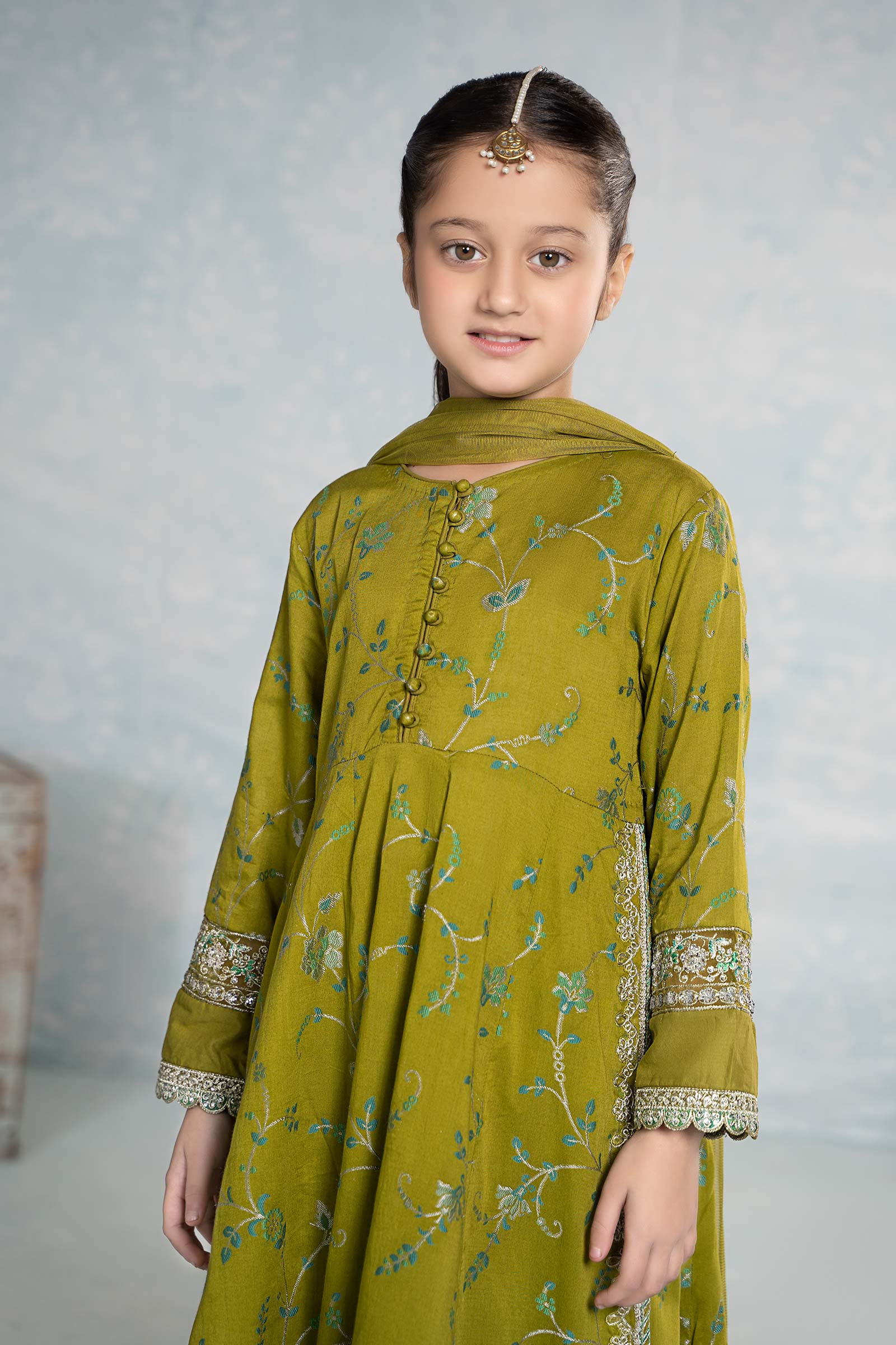 3 Piece Embroidered Jacquard Broshia Suit - Image 2