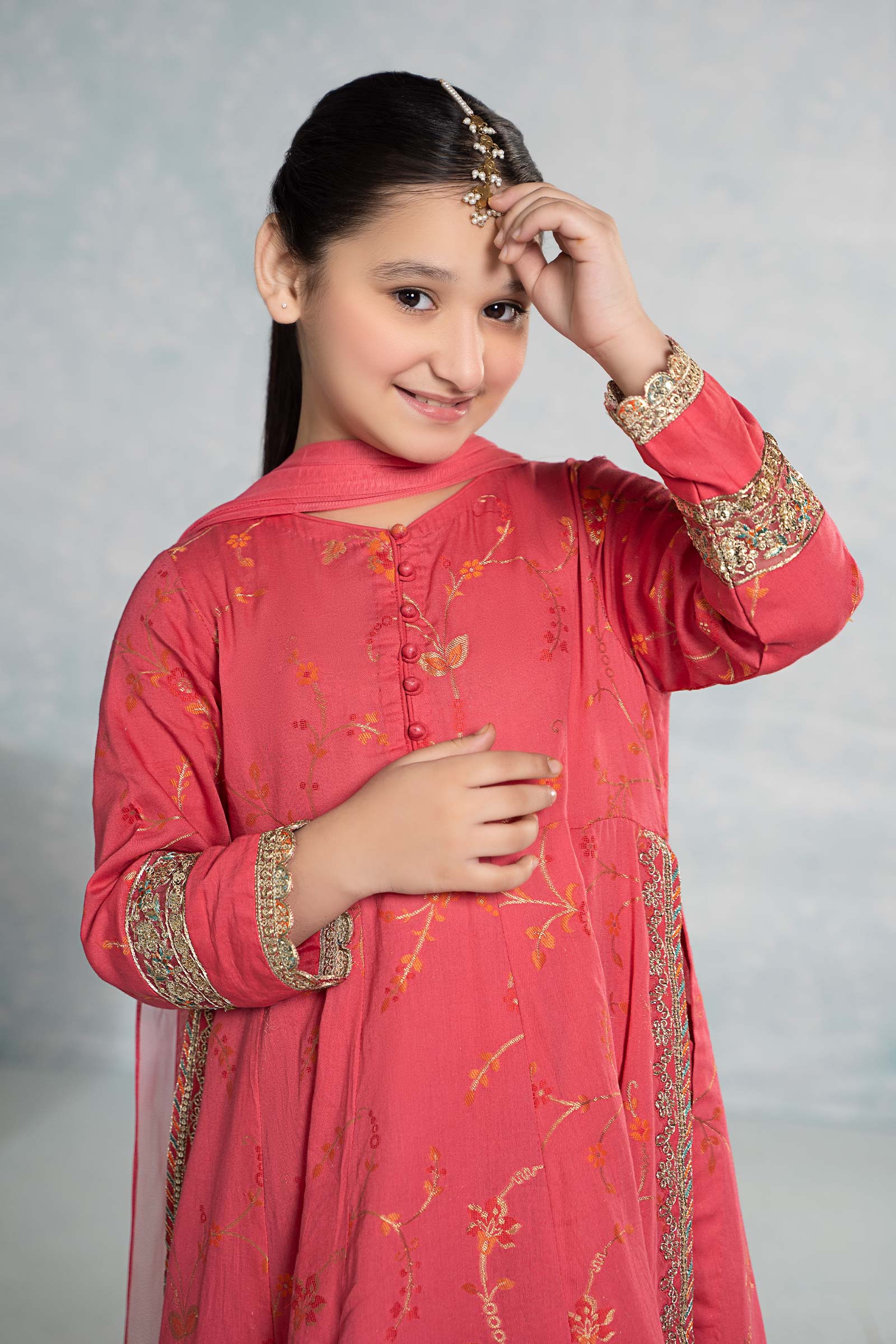 3 Piece Embroidered Jacquard Broshiasuit - Image 2