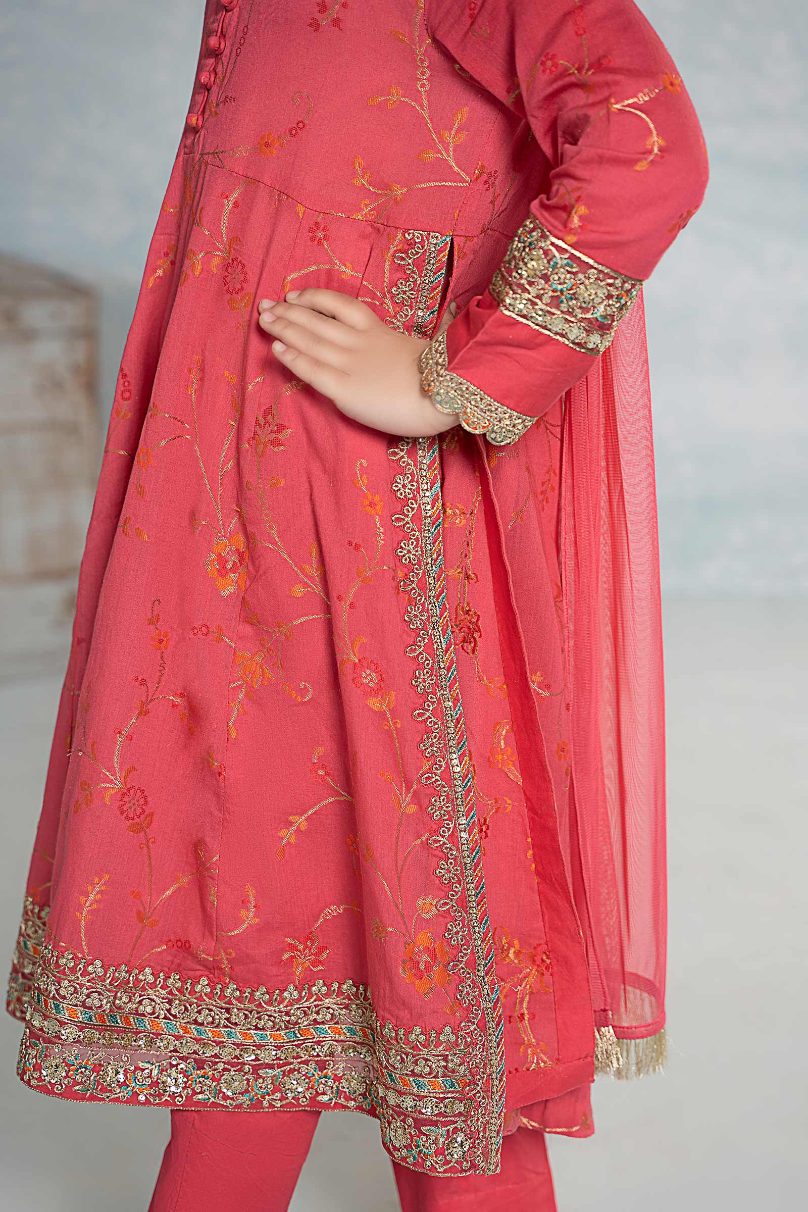 3 Piece Embroidered Jacquard Broshiasuit - Image 5