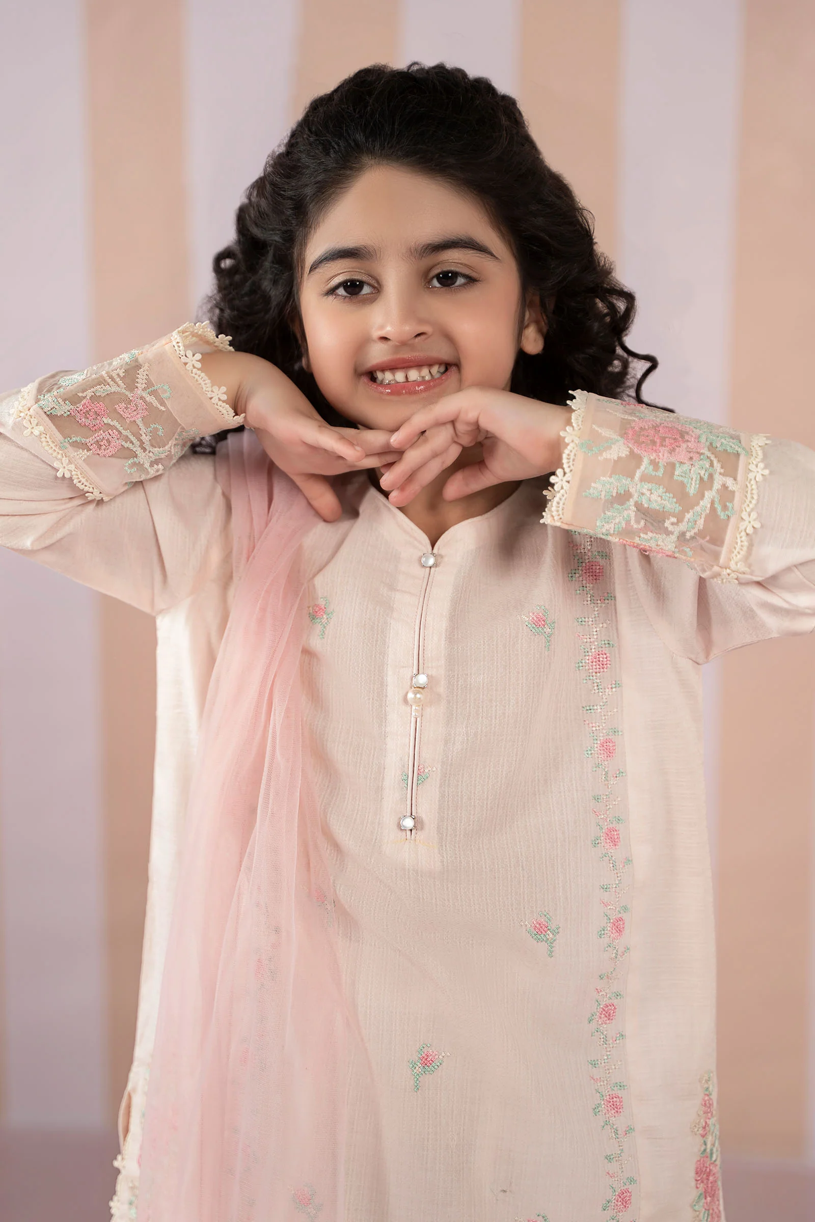 3 Piece Embroidered Dobby Lawn Suit - Image 3