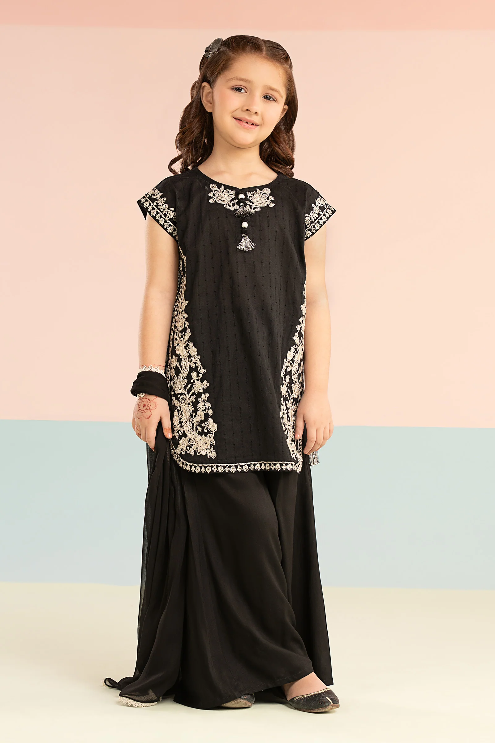 3 Piece Embroidered Brochia Jacquard Suit - Image 2
